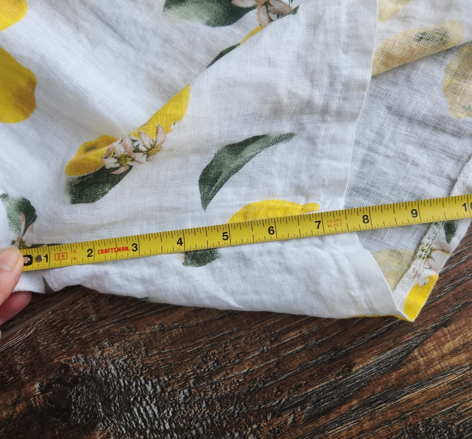 NWoT Made In Italy 100% Linen Lemon Printed 7.5" Shorts Pocket Elastic Waist 27" - Thumbnail 10