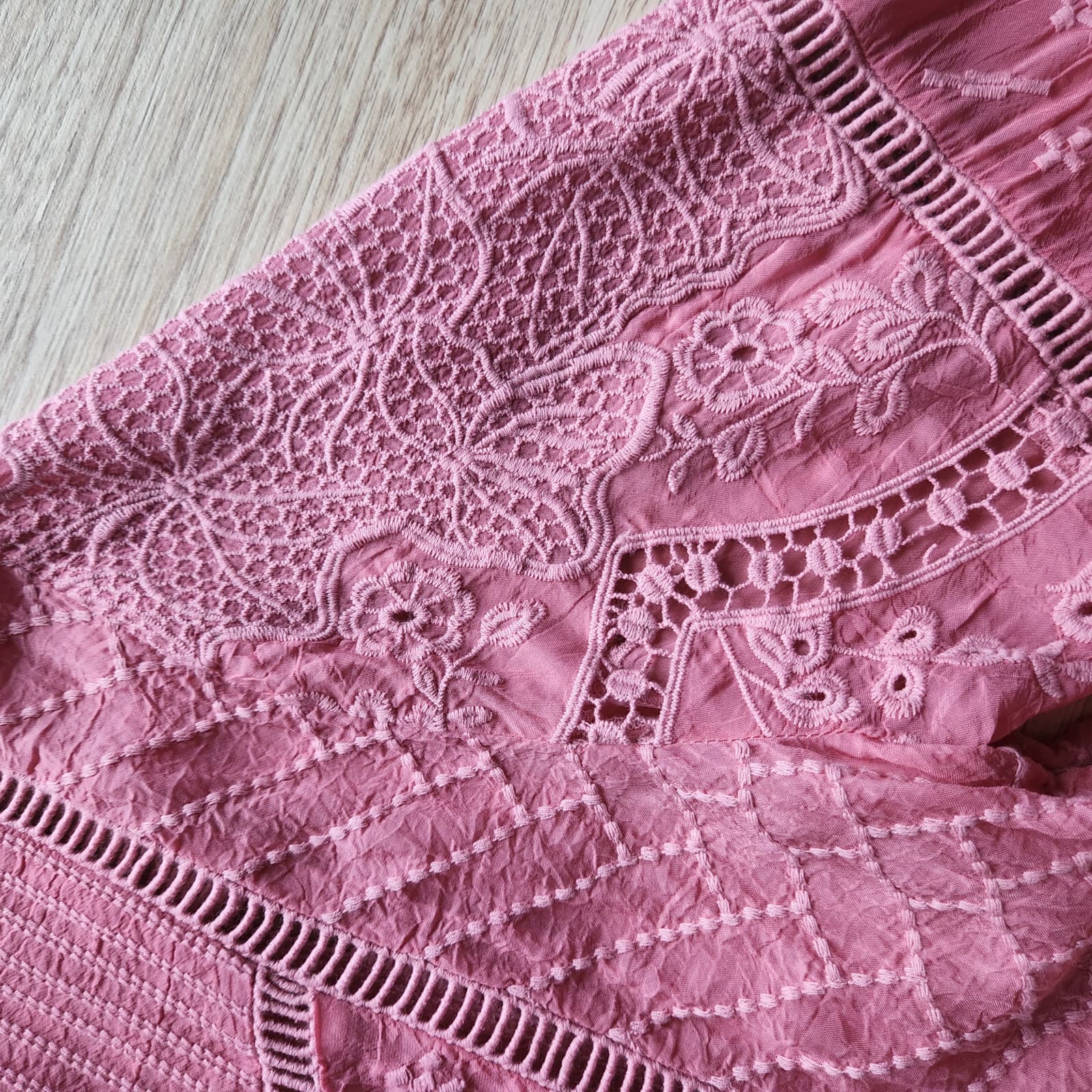 NWT Johnny Was Garden Astrid Embroidered Tunic Boho Top Tassels Pink Sz.S $275 - Thumbnail 8