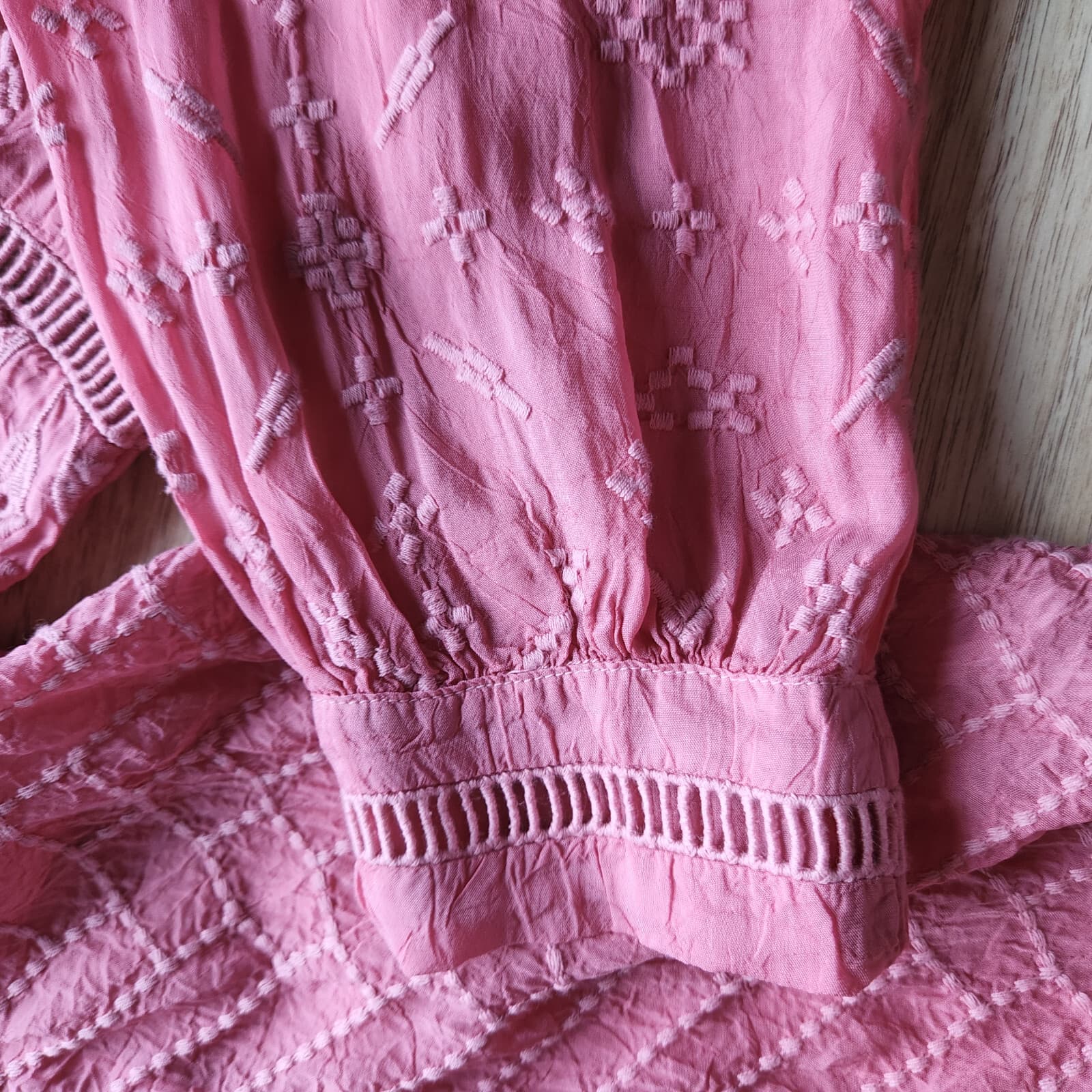 NWT Johnny Was Garden Astrid Embroidered Tunic Boho Top Tassels Pink Sz.S $275 - Thumbnail 7