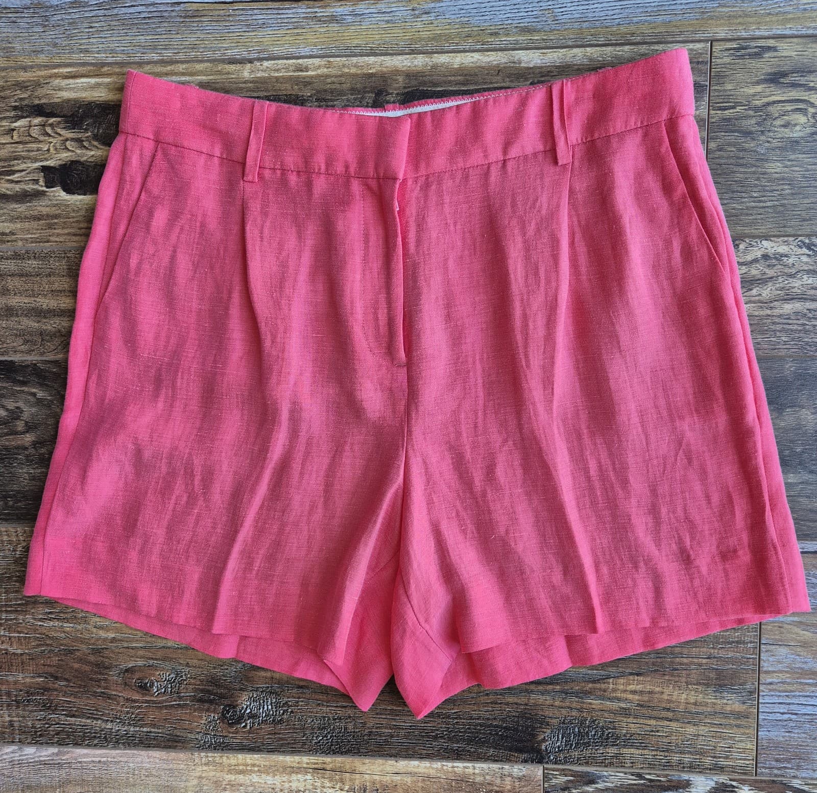 NWT J.CREW High-Rise Pleated Suit Short Chelsea Linen Cupro Blend Women 12 BQ233 - Thumbnail 3