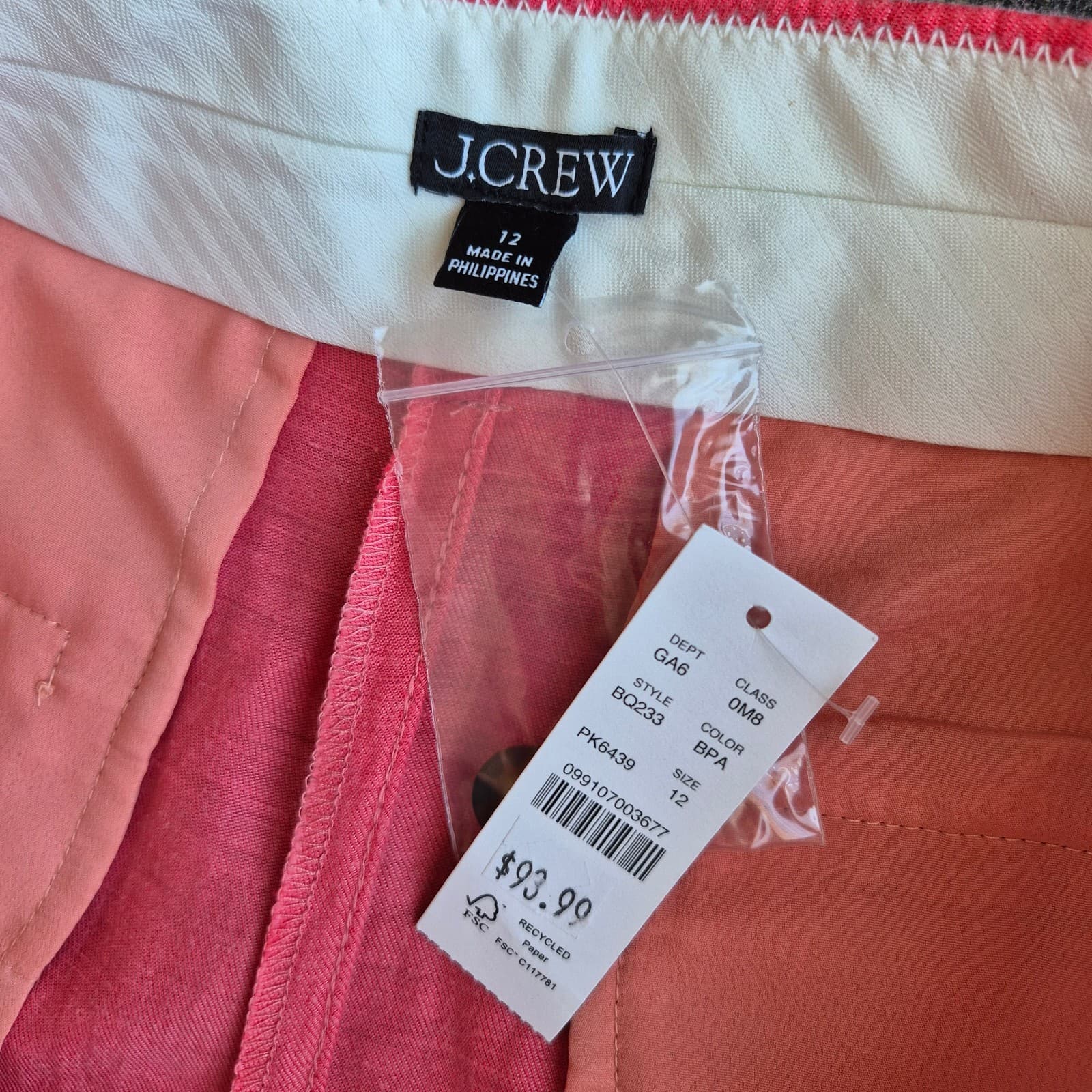 NWT J.CREW High-Rise Pleated Suit Short Chelsea Linen Cupro Blend Women 12 BQ233 - Thumbnail 6