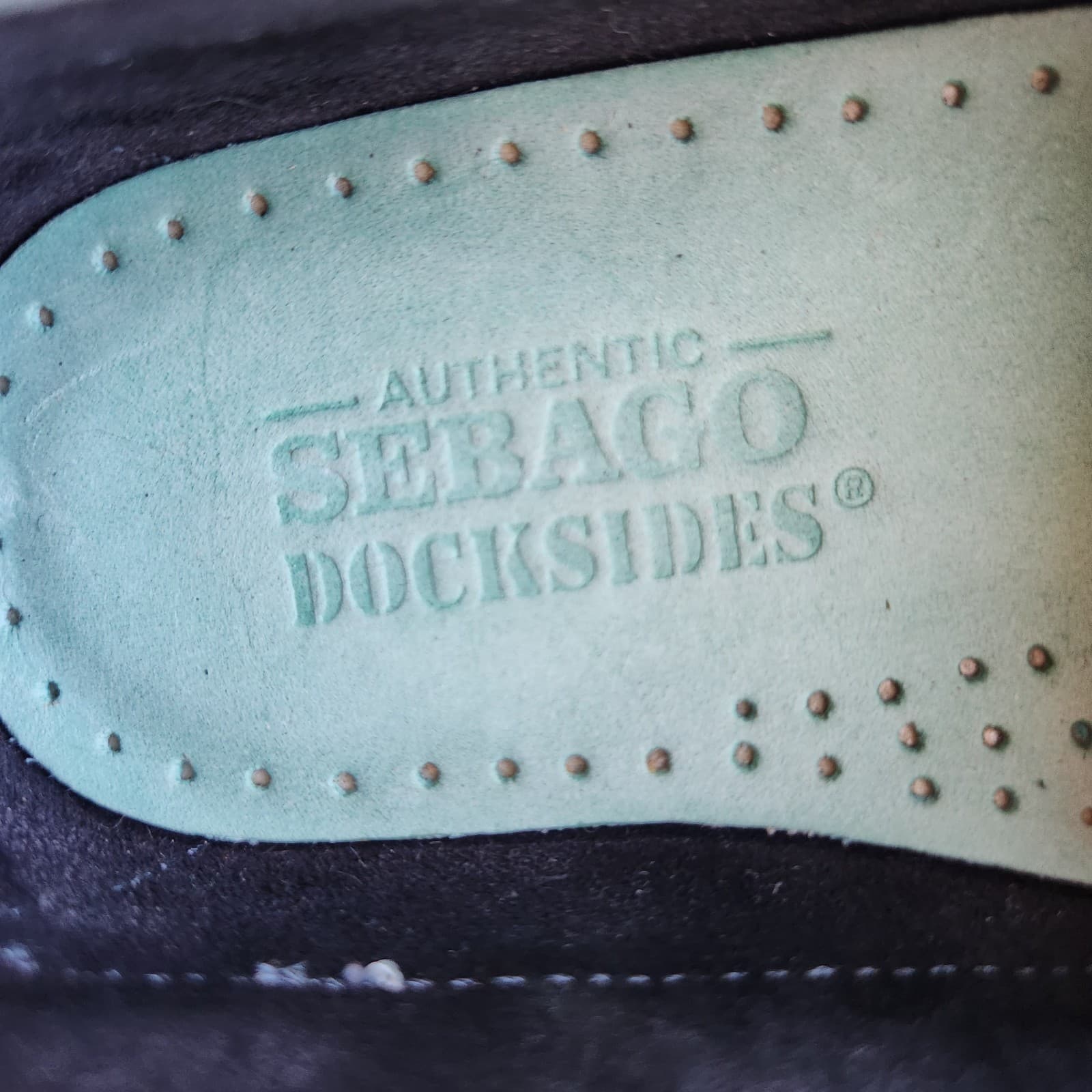 Sebago Docksids Women's US8.5M Spinnaker Boat Shoes Slip-On Leather Navy Mint - Thumbnail 12