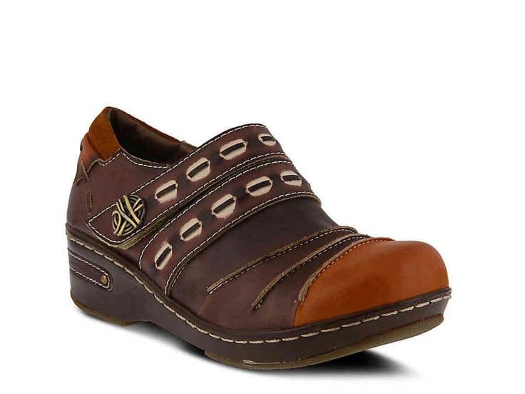 EUC L' Artiste Spring Step Sherpet Leather Clog Slip-On Hand-Painted Brown EU37 - Thumbnail 10
