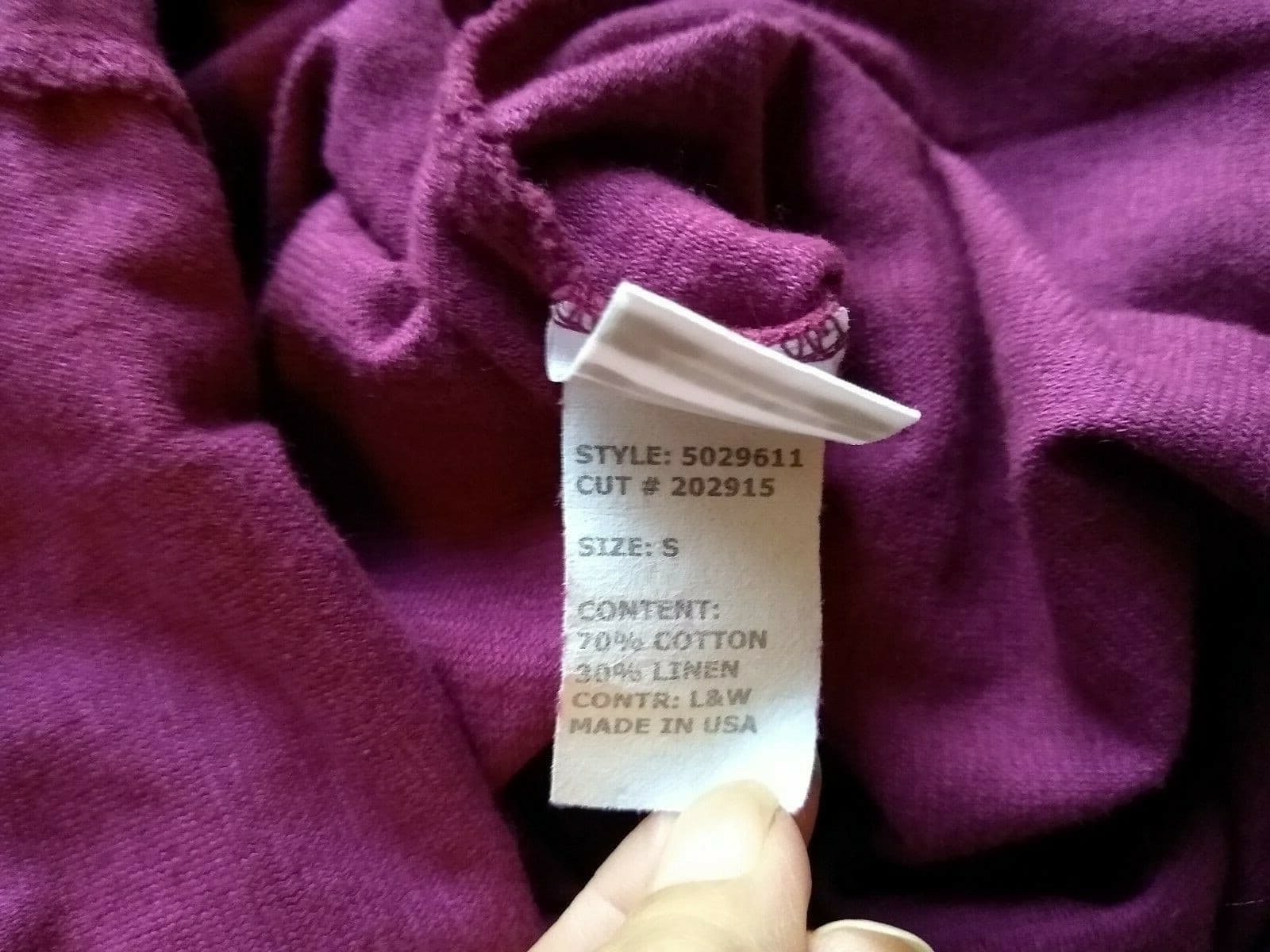 Cut Loose Linen Blend Knit Top+Skirt Set 3/4 Sleeve Elastic Waist Purple Sz.M - Thumbnail 10
