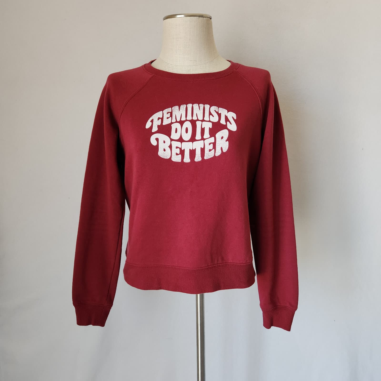 Rebecca Minkoff Jennigs Feminists Do It Better Sweatshirt Fleece Line Red Sz.S - Thumbnail 4