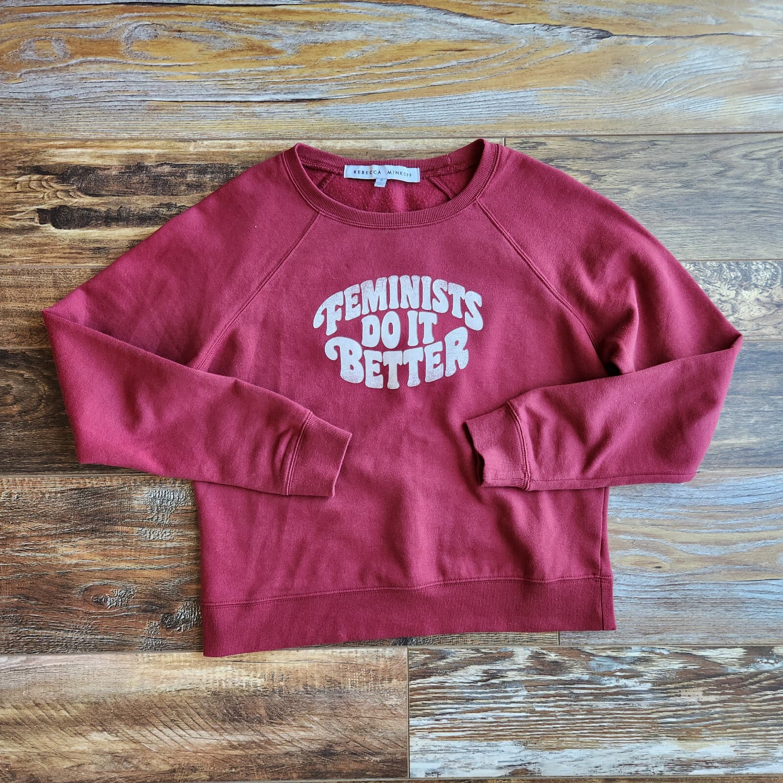Rebecca Minkoff Jennigs Feminists Do It Better Sweatshirt Fleece Line Red Sz.S - Thumbnail 7