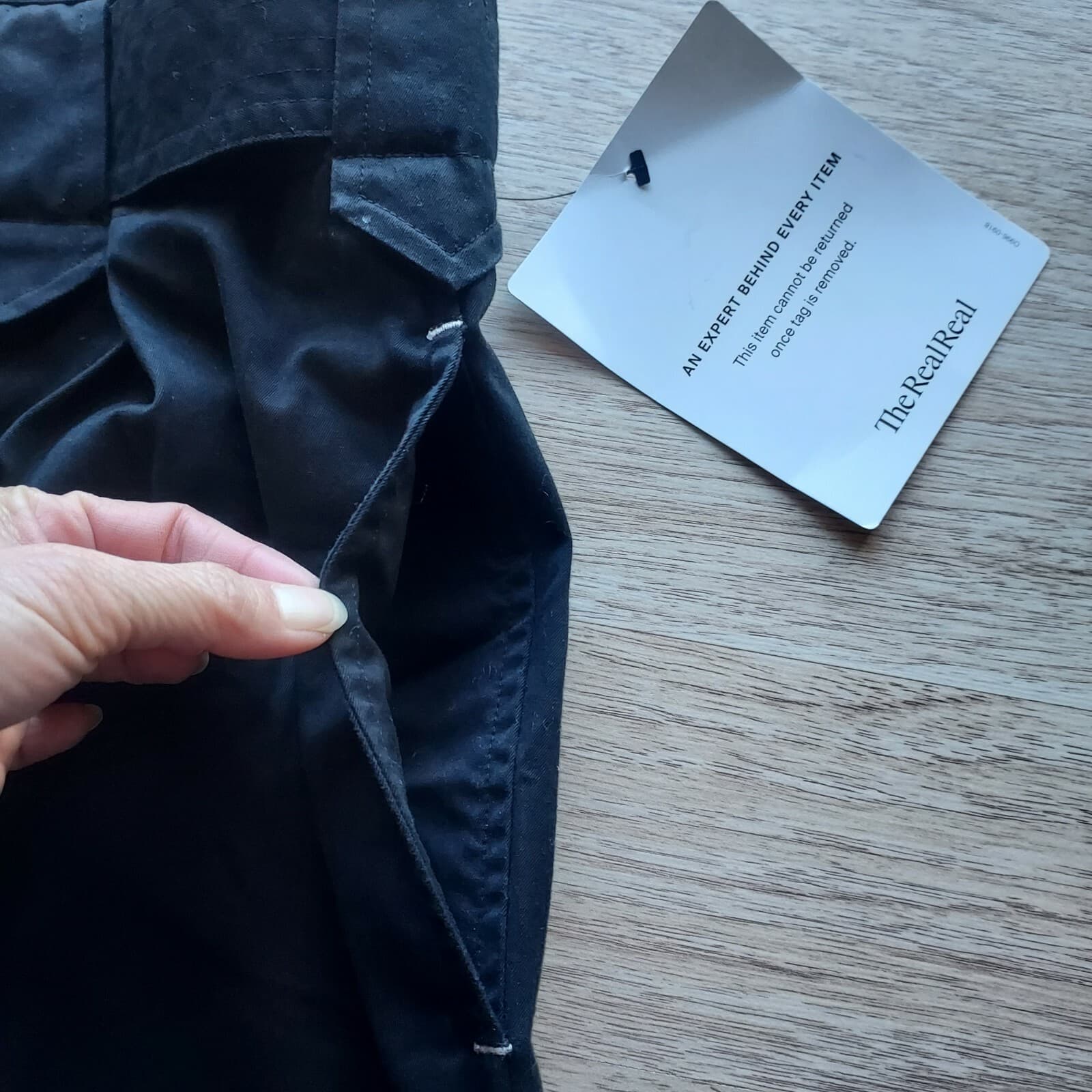 NWoT Paul Smith Paper Bag Belt Chino Pants Pocket Hi-Rise Black Unisex Waist 34" - Thumbnail 4