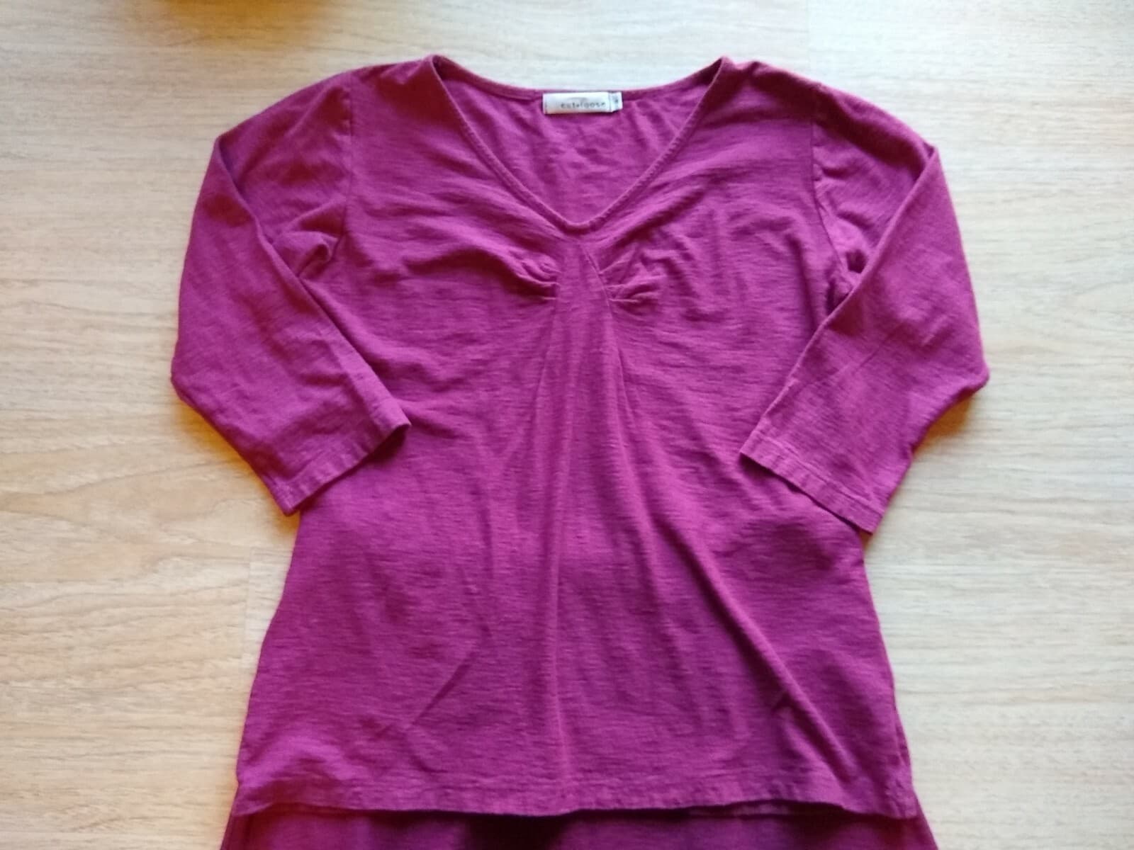 Cut Loose Linen Blend Knit Top+Skirt Set 3/4 Sleeve Elastic Waist Purple Sz.M - Thumbnail 7