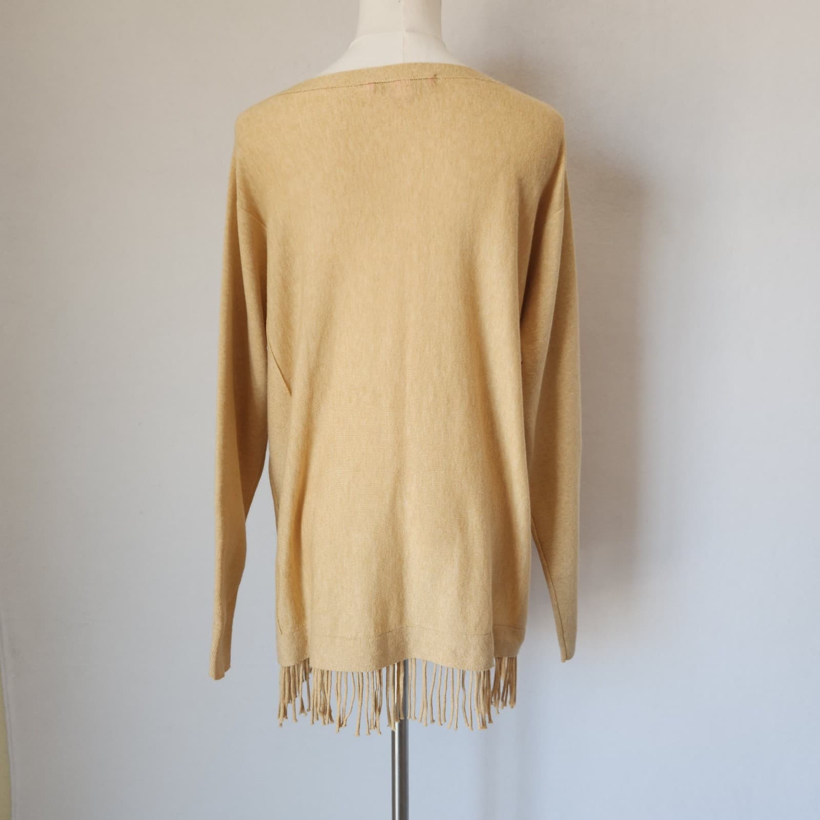 Lilly Pulitzer Glenda Coolmax Fringe-Hem Sweater Heather-Sand Cotton Blend Sz.M - Thumbnail 8