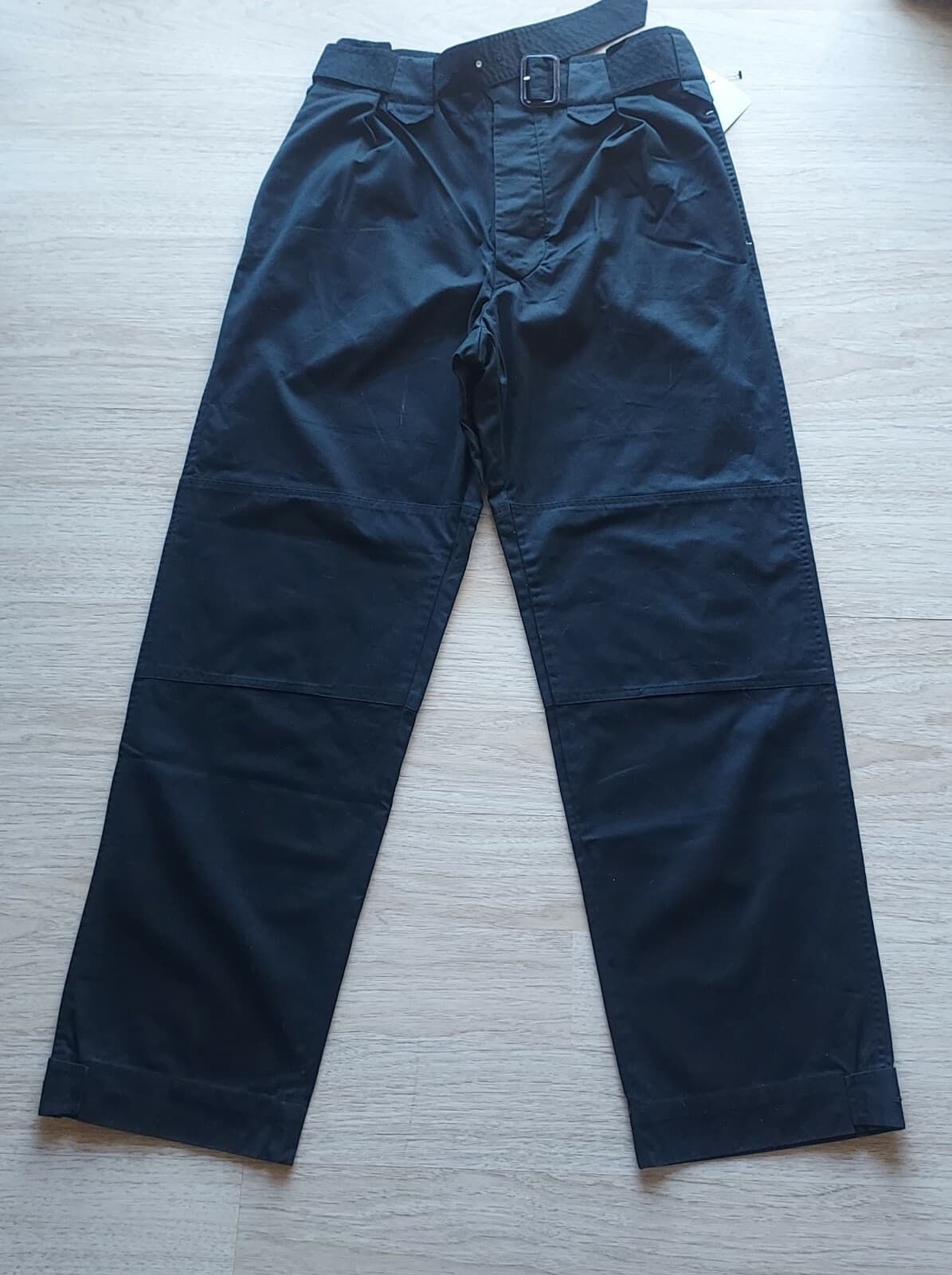 NWoT Paul Smith Paper Bag Belt Chino Pants Pocket Hi-Rise Black Unisex Waist 34" - Thumbnail 2