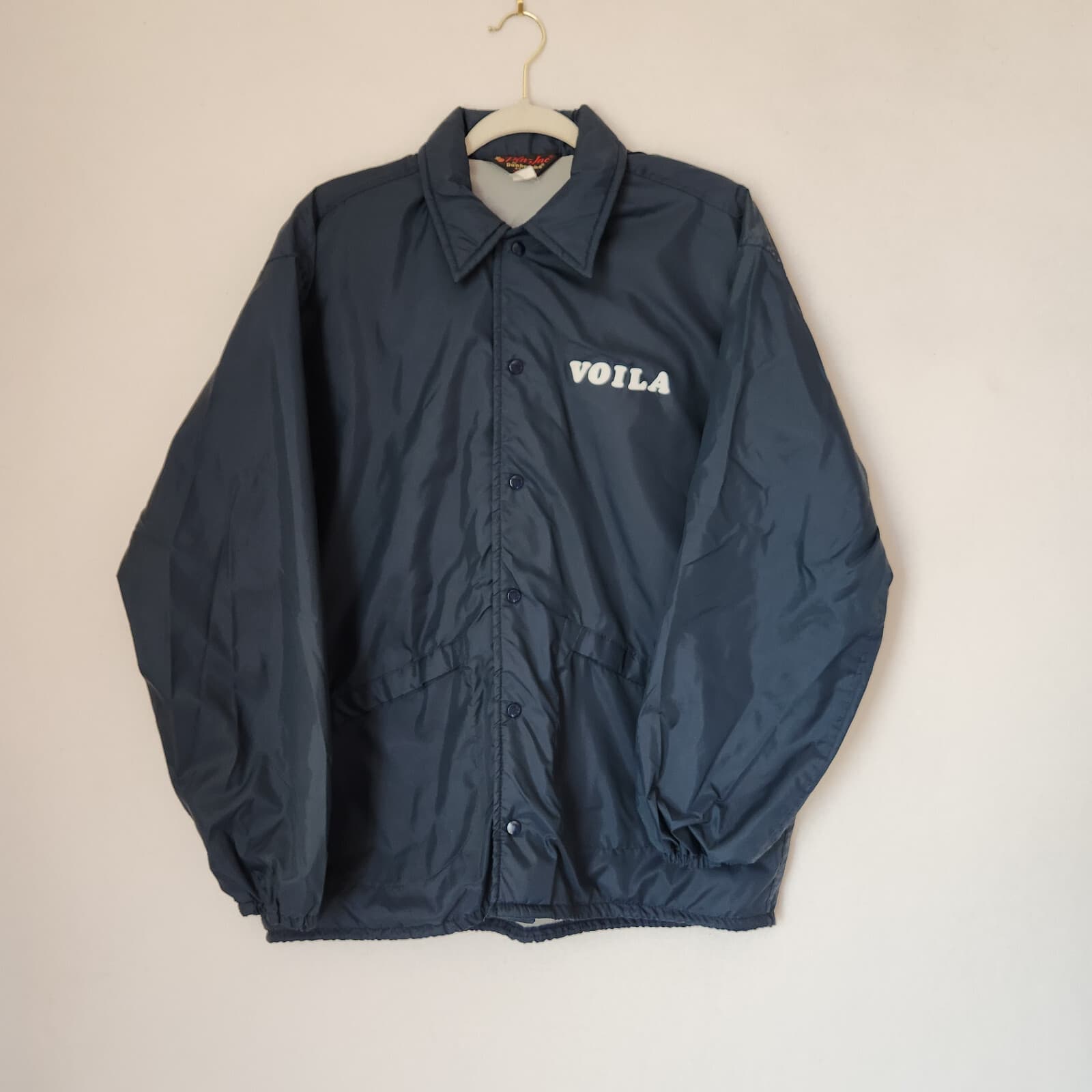 Vintage Pla-Jac by Dunbrooke USA Flannel Lined Windbreaker Jacket Blue Men's L - Thumbnail 2