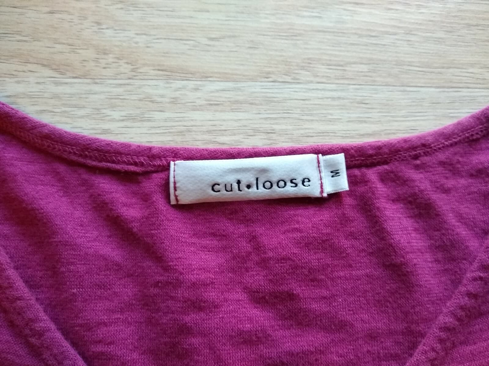 Cut Loose Linen Blend Knit Top+Skirt Set 3/4 Sleeve Elastic Waist Purple Sz.M - Thumbnail 8