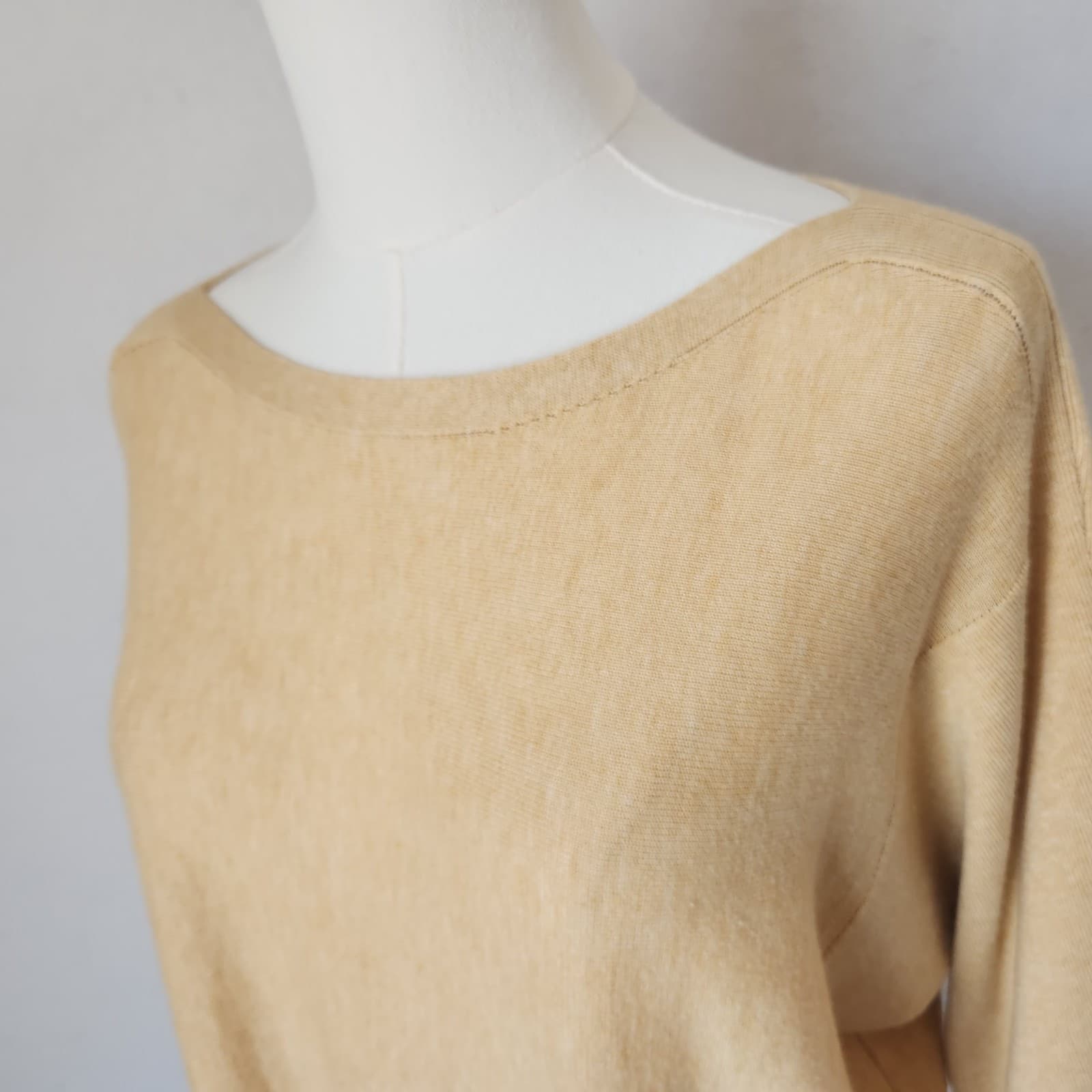 Lilly Pulitzer Glenda Coolmax Fringe-Hem Sweater Heather-Sand Cotton Blend Sz.M - Thumbnail 5