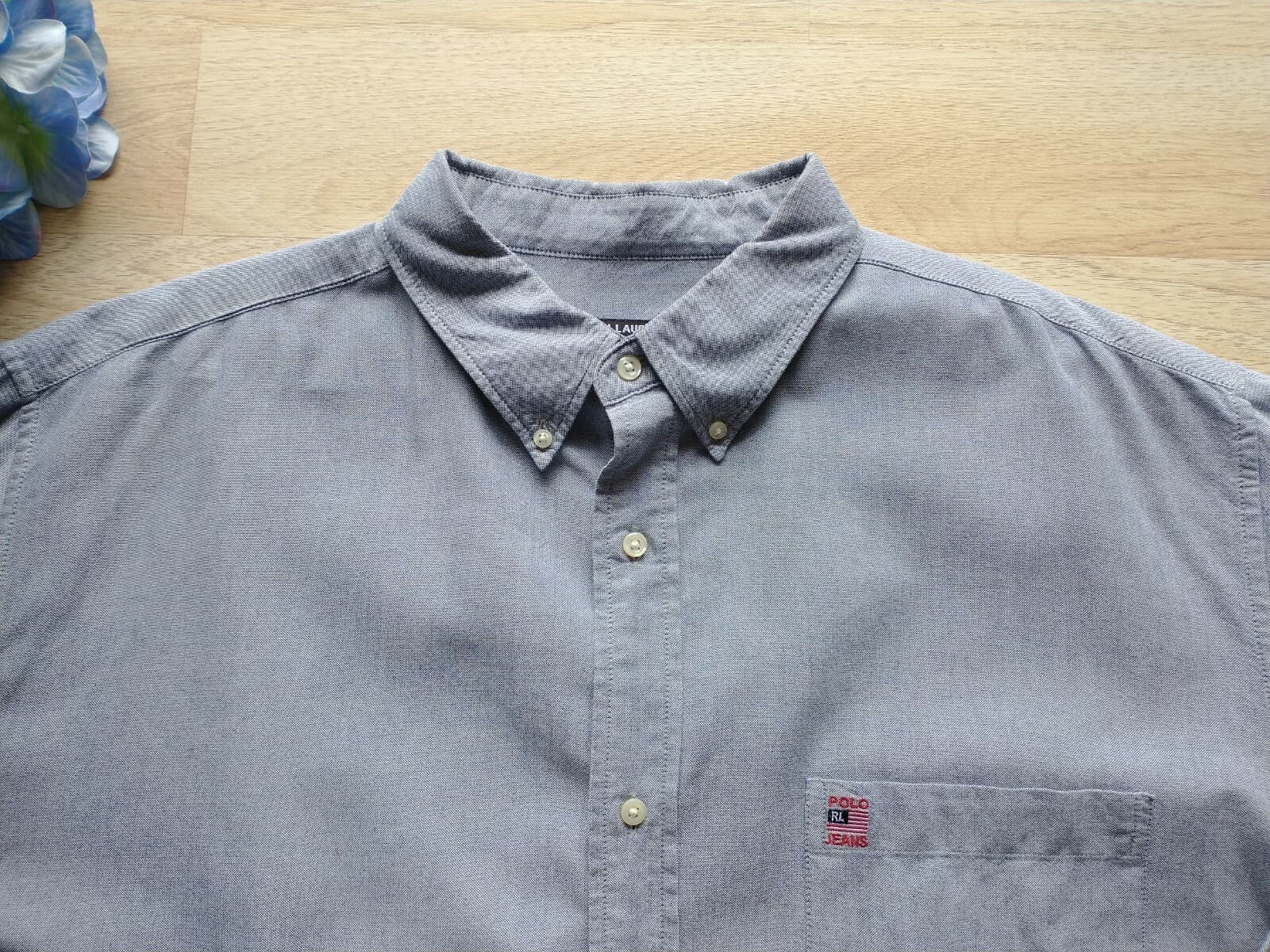 Ralph Lauren Jeans Button Down Shirt Long Sleeve 100% Cotton Blue Men Sz.XL - Thumbnail 2