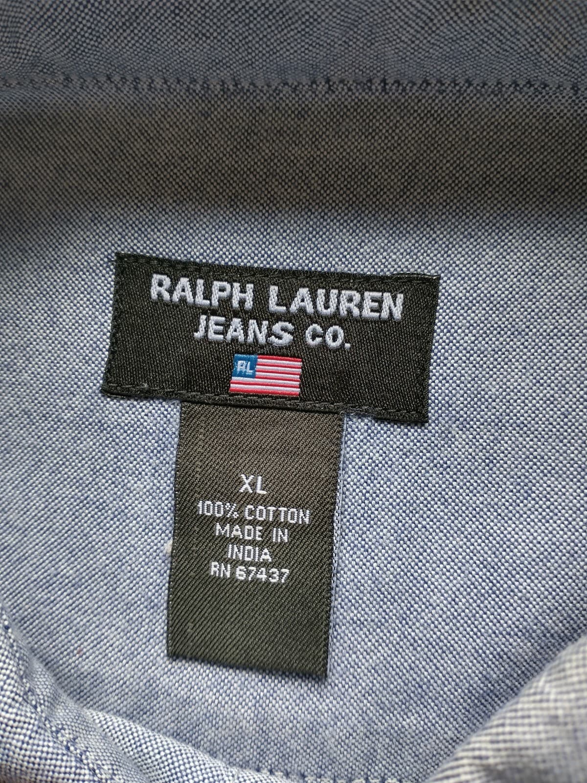 Ralph Lauren Jeans Button Down Shirt Long Sleeve 100% Cotton Blue Men Sz.XL - Thumbnail 5