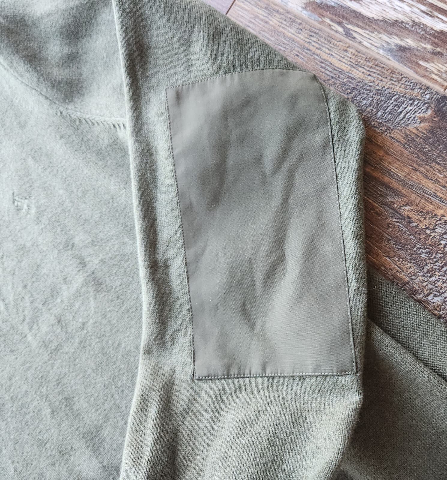 Polo Ralph Lauren Pony Hybrid Elbow Patch Crewneck Sweater Cotton Green Men's L - Thumbnail 5