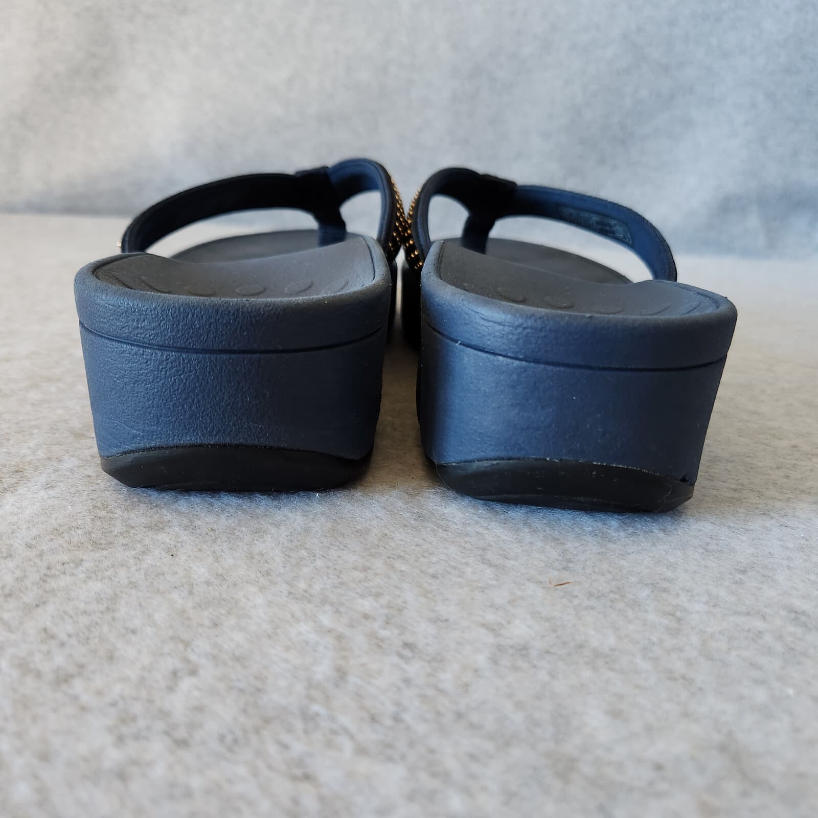 Vionic US9 Pacific Kehoe Studded Orthotic Thong Wedge Sandals Arch Support Blue - Thumbnail 6