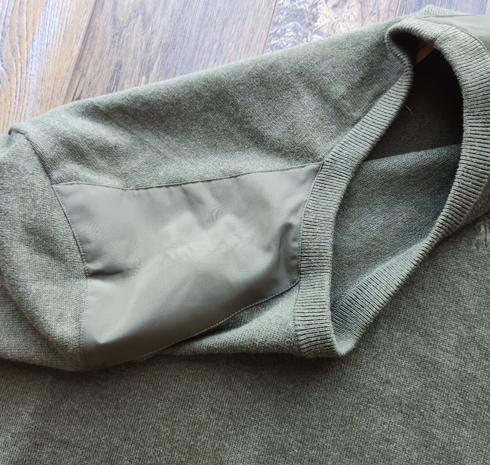 Polo Ralph Lauren Pony Hybrid Elbow Patch Crewneck Sweater Cotton Green Men's L - Thumbnail 6