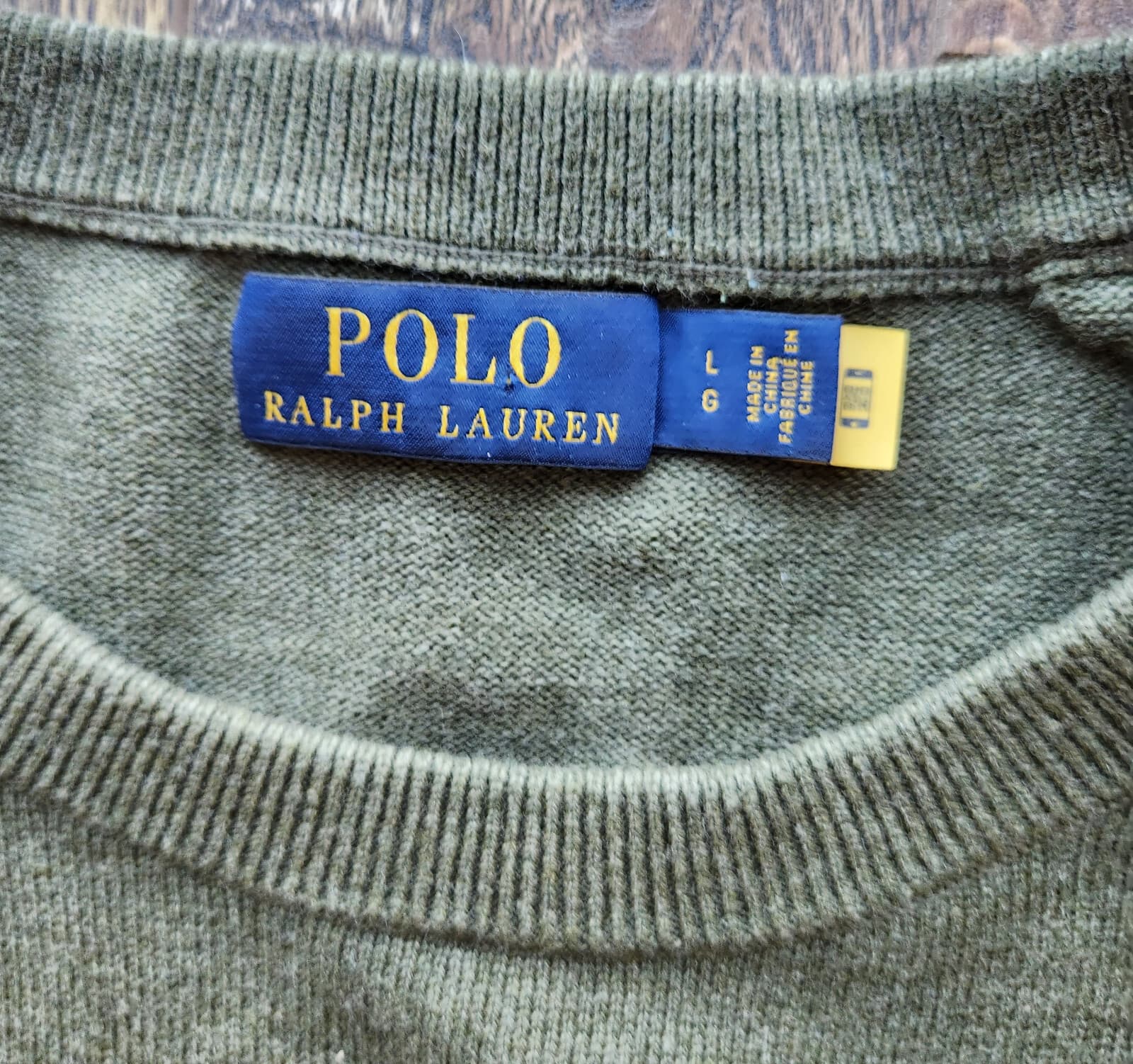 Polo Ralph Lauren Pony Hybrid Elbow Patch Crewneck Sweater Cotton Green Men's L - Thumbnail 7