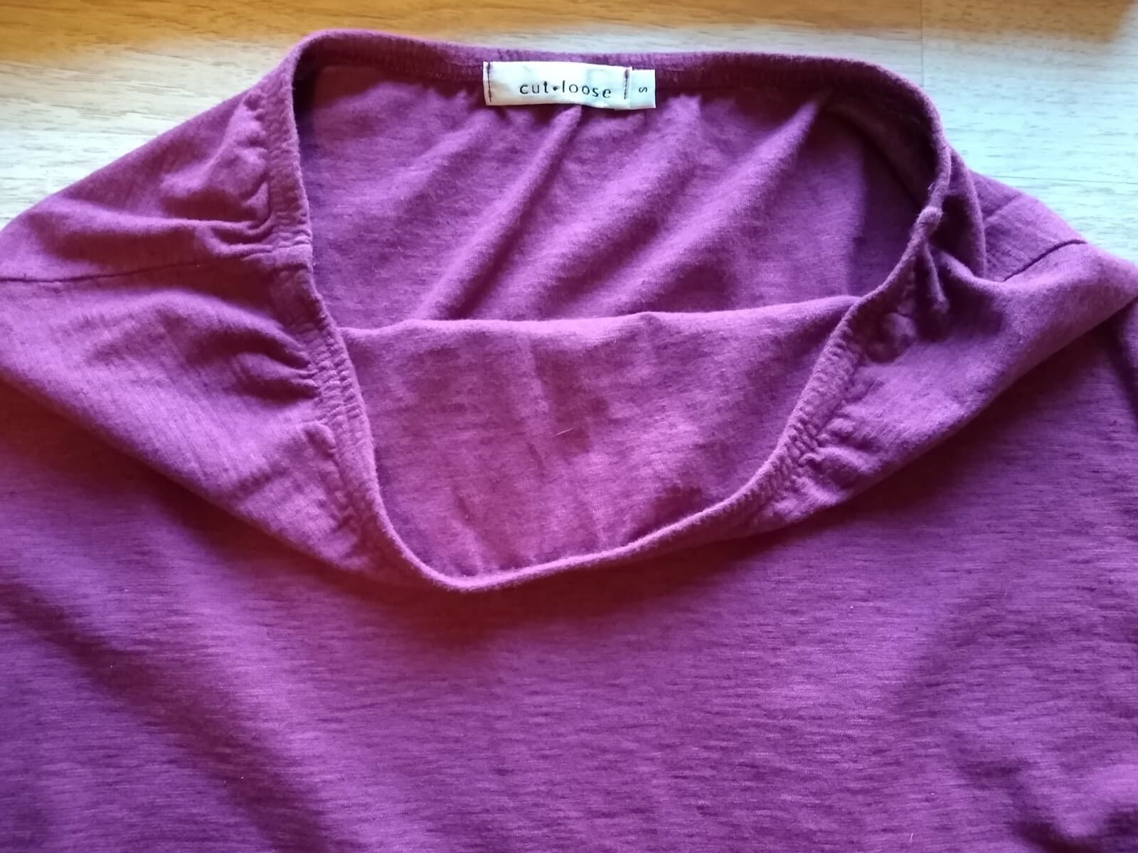 Cut Loose Linen Blend Knit Top+Skirt Set 3/4 Sleeve Elastic Waist Purple Sz.M - Thumbnail 9