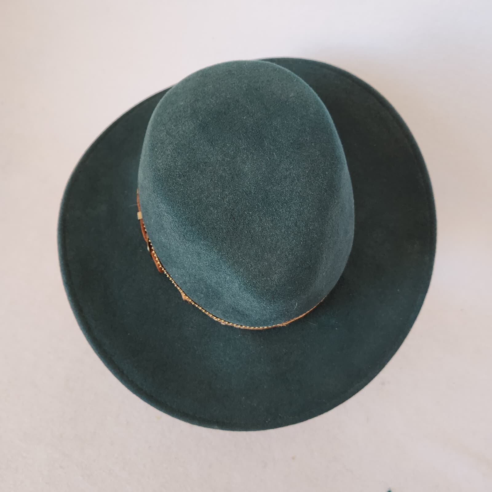 Vintage Bailey Men's Cowboy Western Fedora Hat Wide Brim Felt Wool Green Small - Thumbnail 7