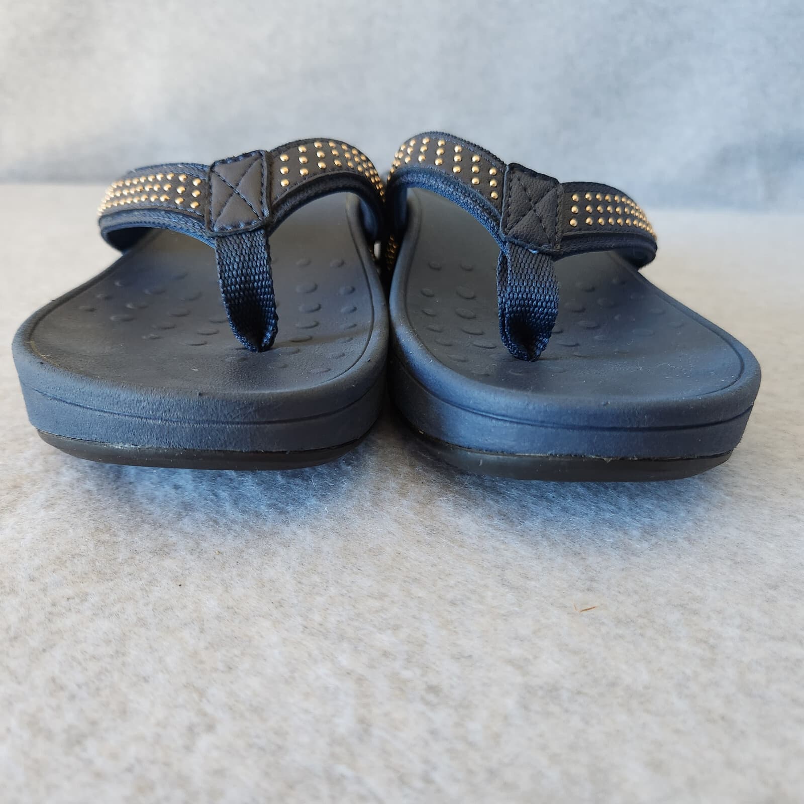 Vionic US9 Pacific Kehoe Studded Orthotic Thong Wedge Sandals Arch Support Blue - Thumbnail 7