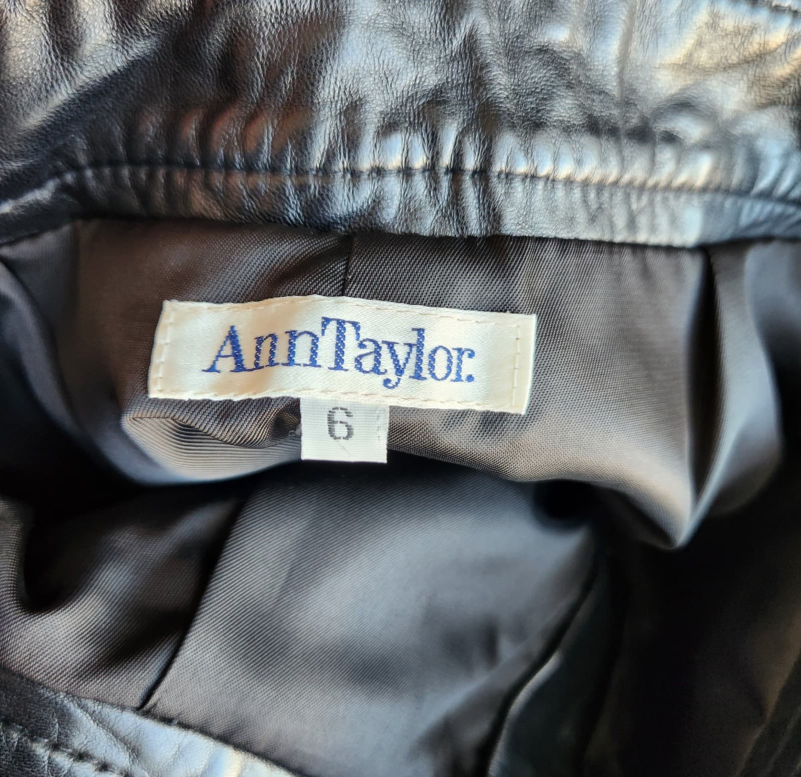 Vintage Ann Taylor Made in USA Leather High Waist Slouchy Pleat Pants Black Sz.6 - Thumbnail 8