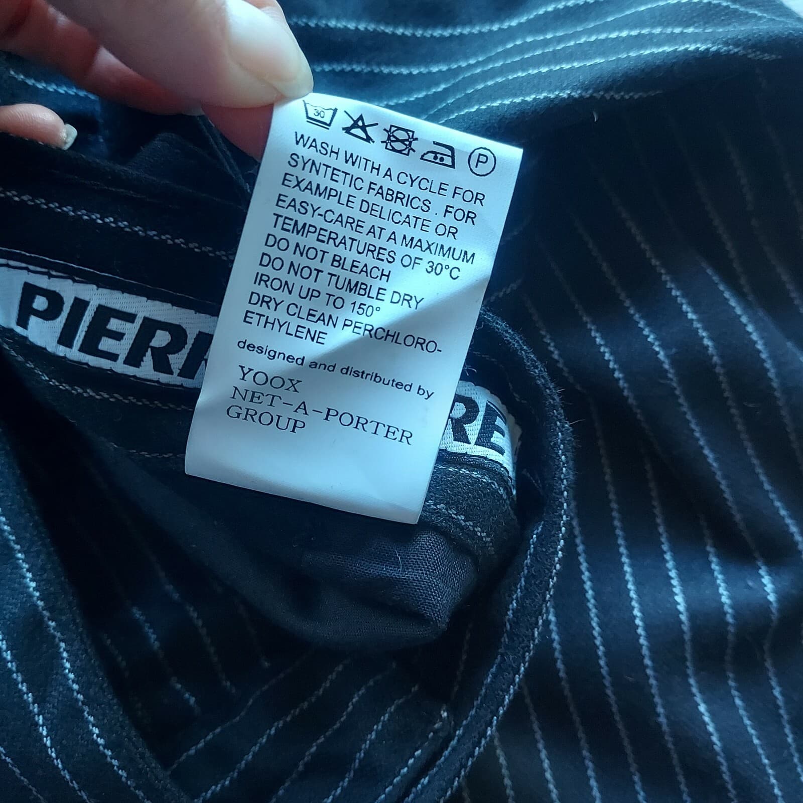 NWoT PIERRE DARRE Suspender Pants Pin Stripe Black Men Sz.50 Made in Italy - Thumbnail 7