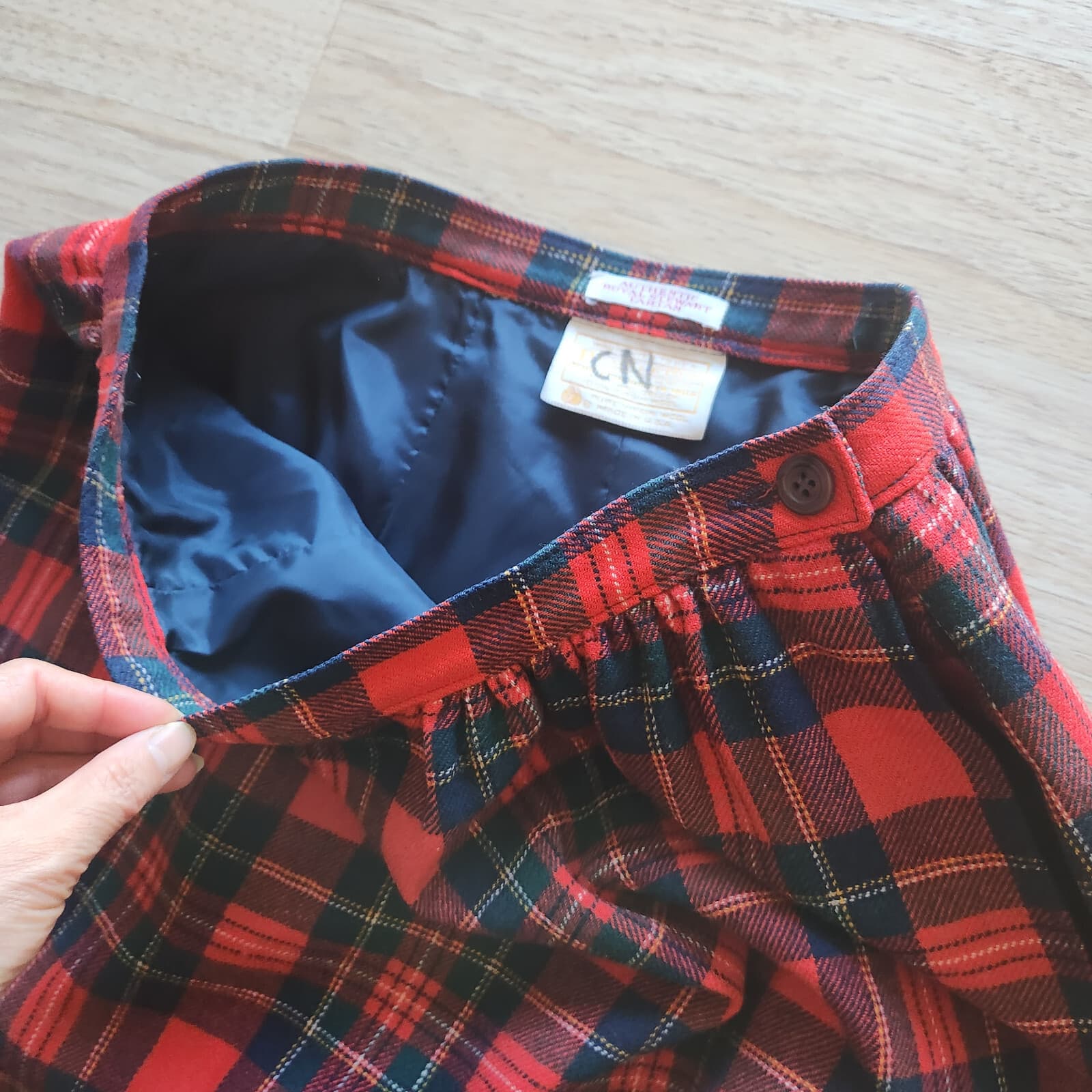 Vintage Pendleton Authentic Royal Stewart Tartan Pencil Skirt Zip Red Sz.10-29" - Thumbnail 5