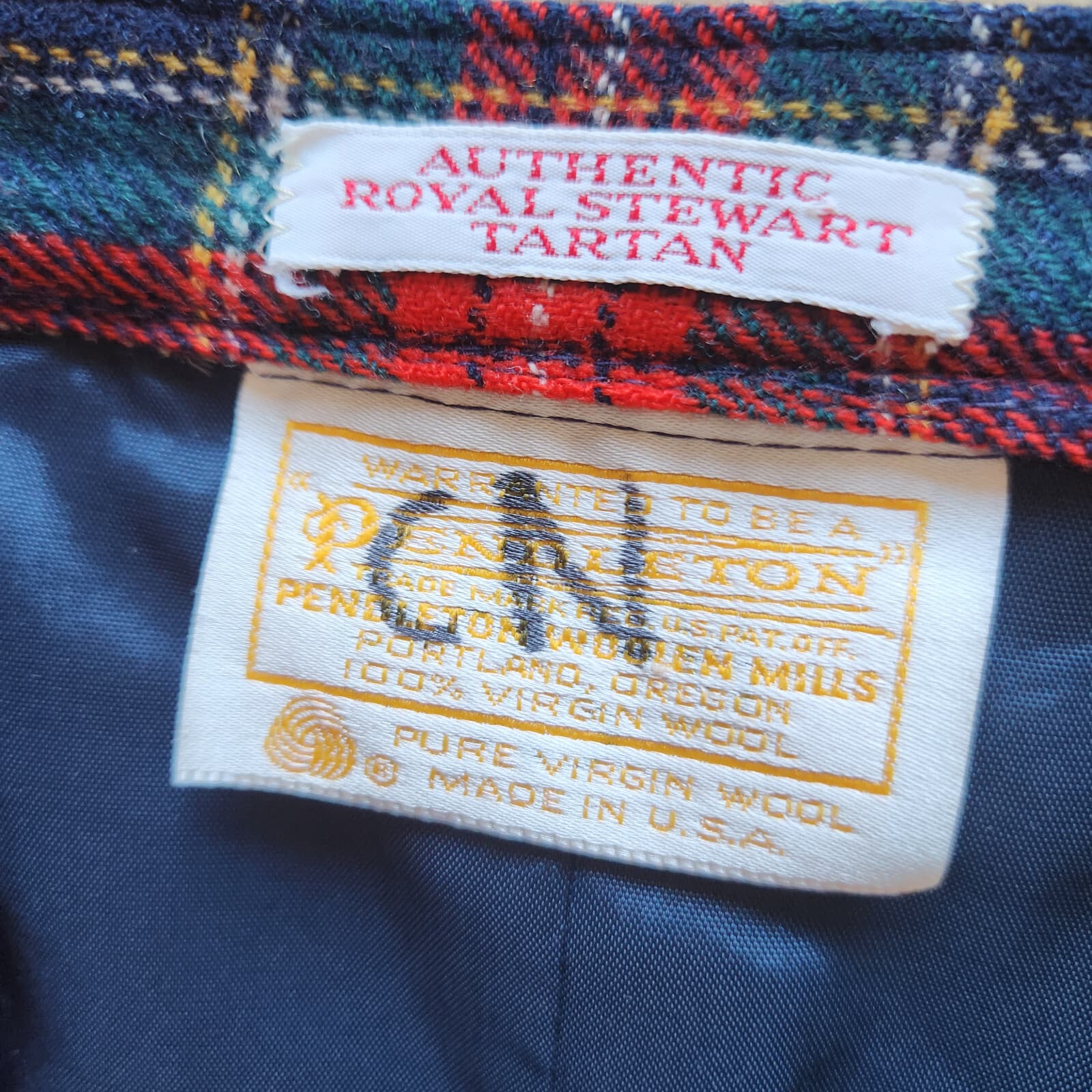 Vintage Pendleton Authentic Royal Stewart Tartan Pencil Skirt Zip Red Sz.10-29" - Thumbnail 6