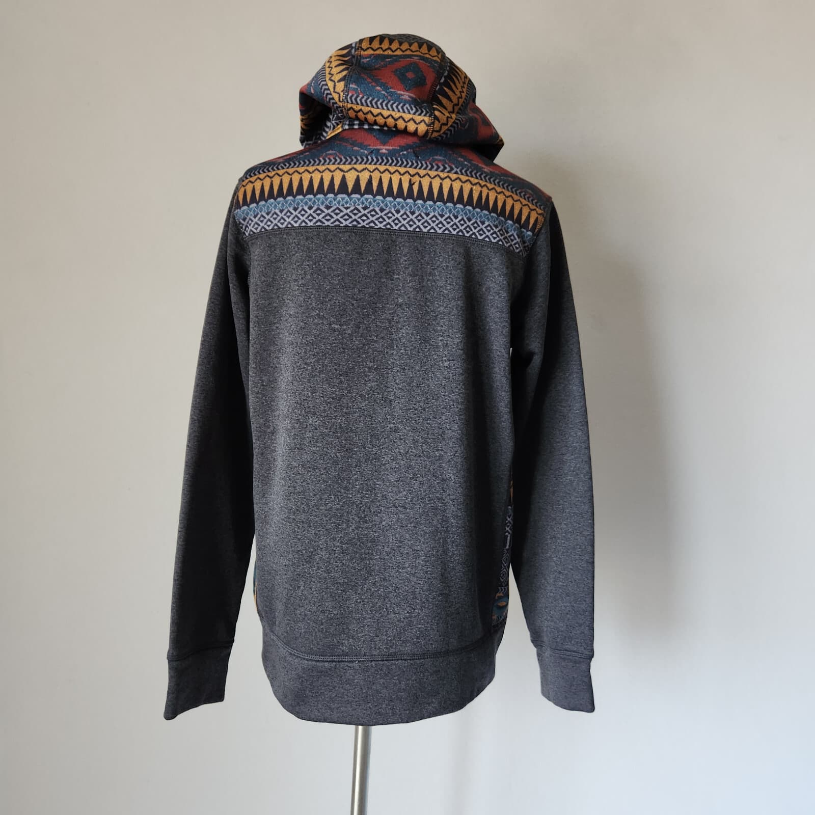Burton Oak Aztec Southwest Hoodie Sweatshirt Full-Zip Fleece Lined Grey Womens S - Thumbnail 8