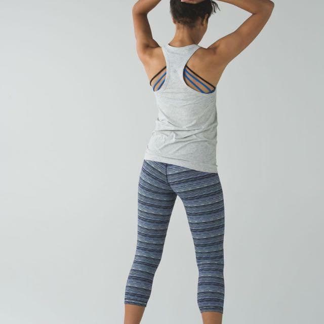 Lululemon Women Wunder Under Crop III 21 1/2" Space Dye Twist Sapphire Blue Sz.8 - Thumbnail 11