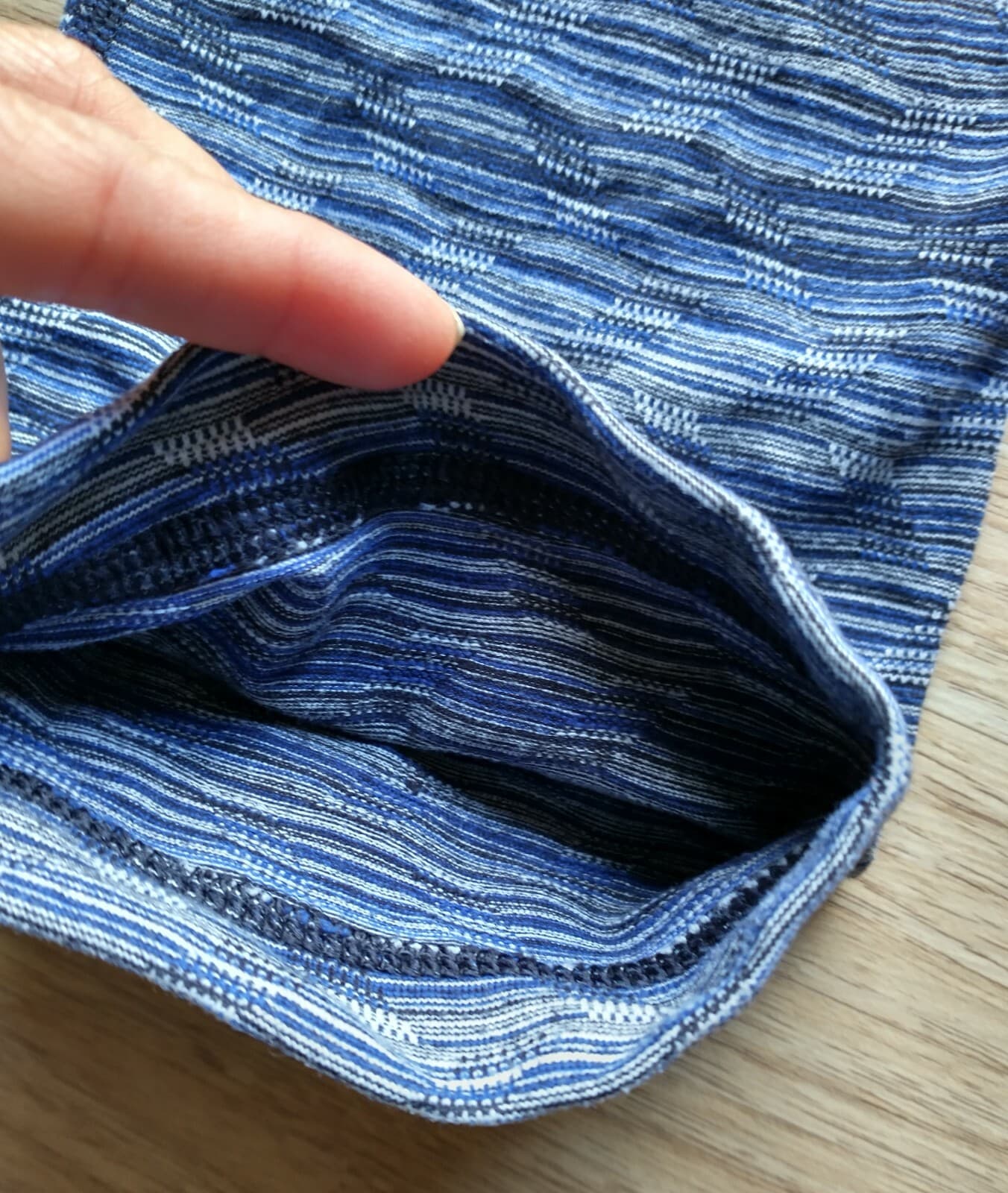 Lululemon Women Wunder Under Crop III 21 1/2" Space Dye Twist Sapphire Blue Sz.8 - Thumbnail 5
