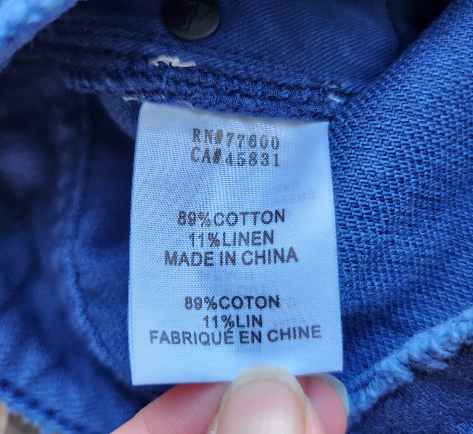 NWT Sandrine Rose Linen Blend Straight Pants Buttonfly College Blue Sz.28 R1013 - Thumbnail 10