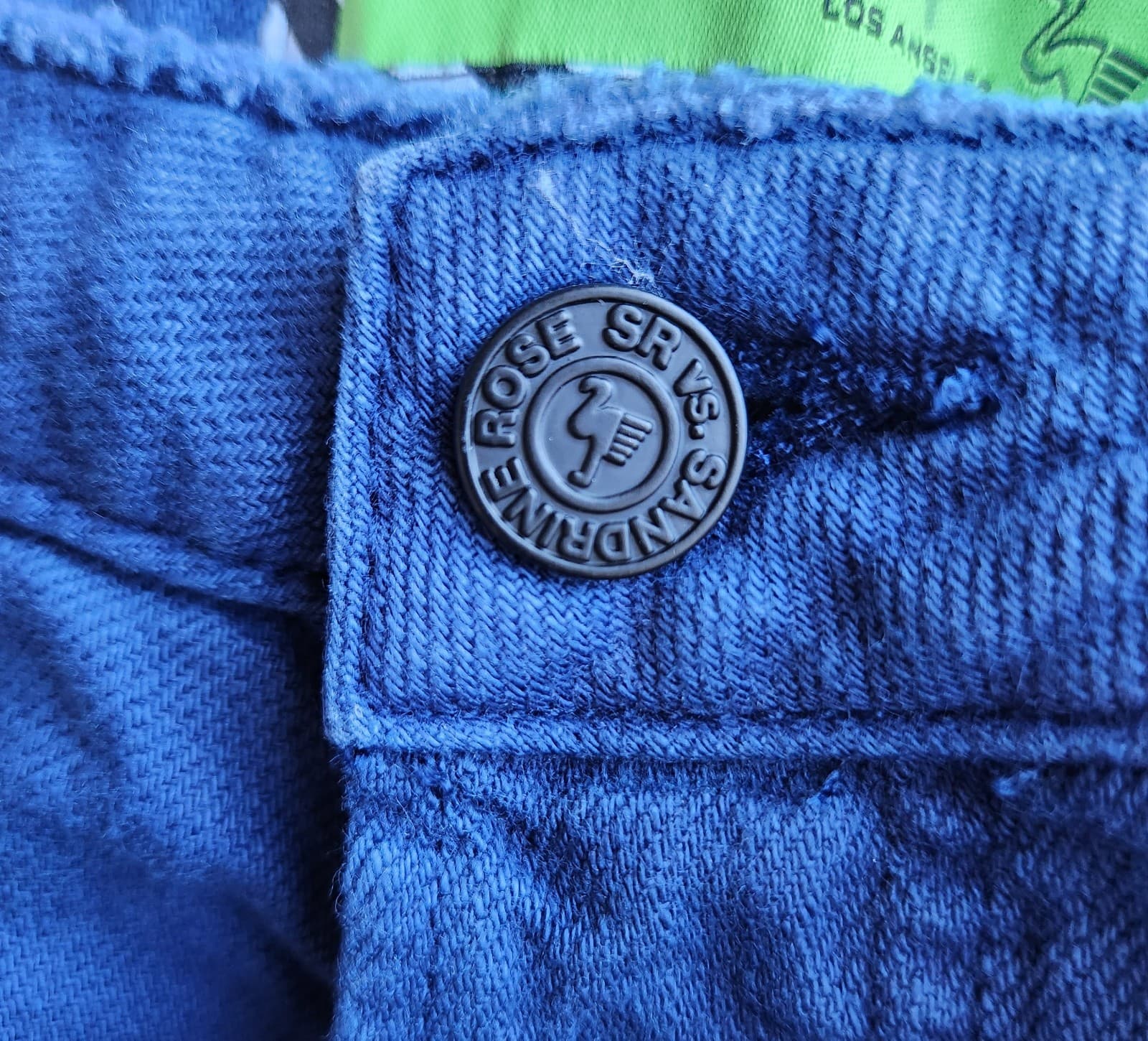 NWT Sandrine Rose Linen Blend Straight Pants Buttonfly College Blue Sz.28 R1013 - Thumbnail 8