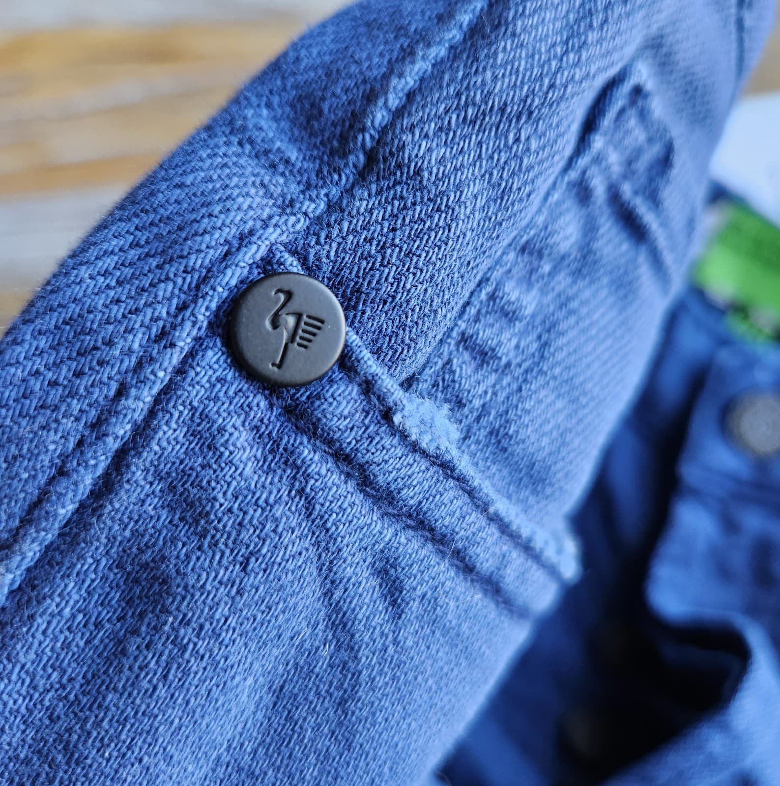 NWT Sandrine Rose Linen Blend Straight Pants Buttonfly College Blue Sz.28 R1013 - Thumbnail 9
