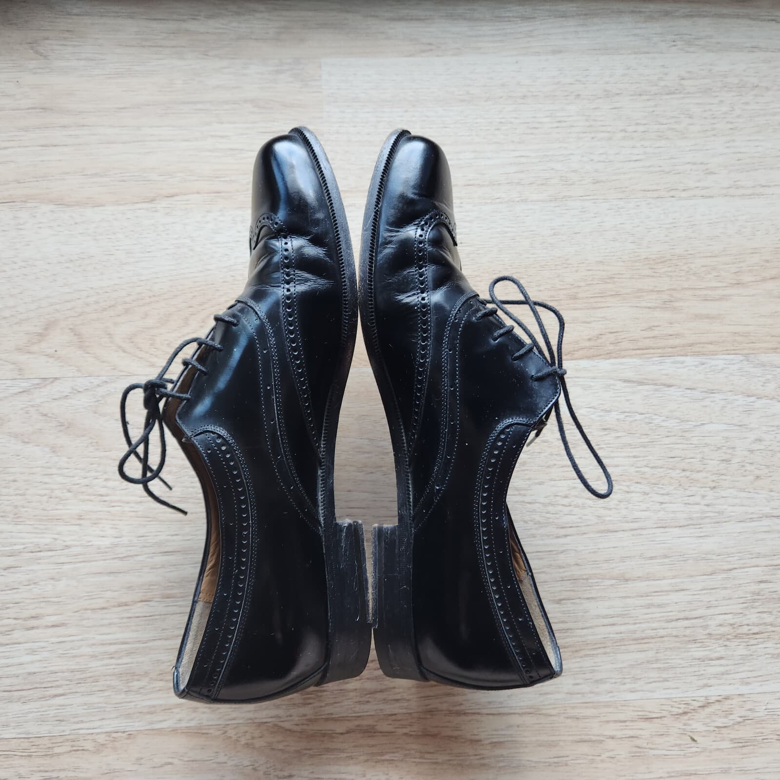 BALLY DUDMO Black Patent Leather Oxford Dress Shoes Men's US10B Made in Italy - Thumbnail 5