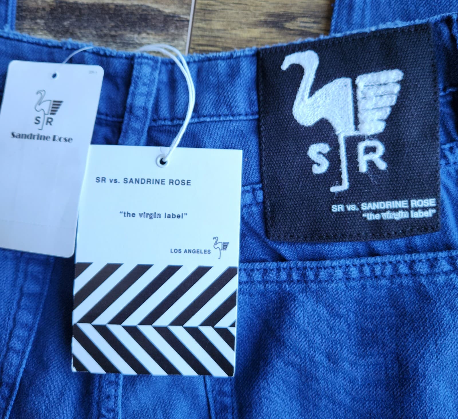 NWT Sandrine Rose Linen Blend Straight Pants Buttonfly College Blue Sz.28 R1013 - Thumbnail 11