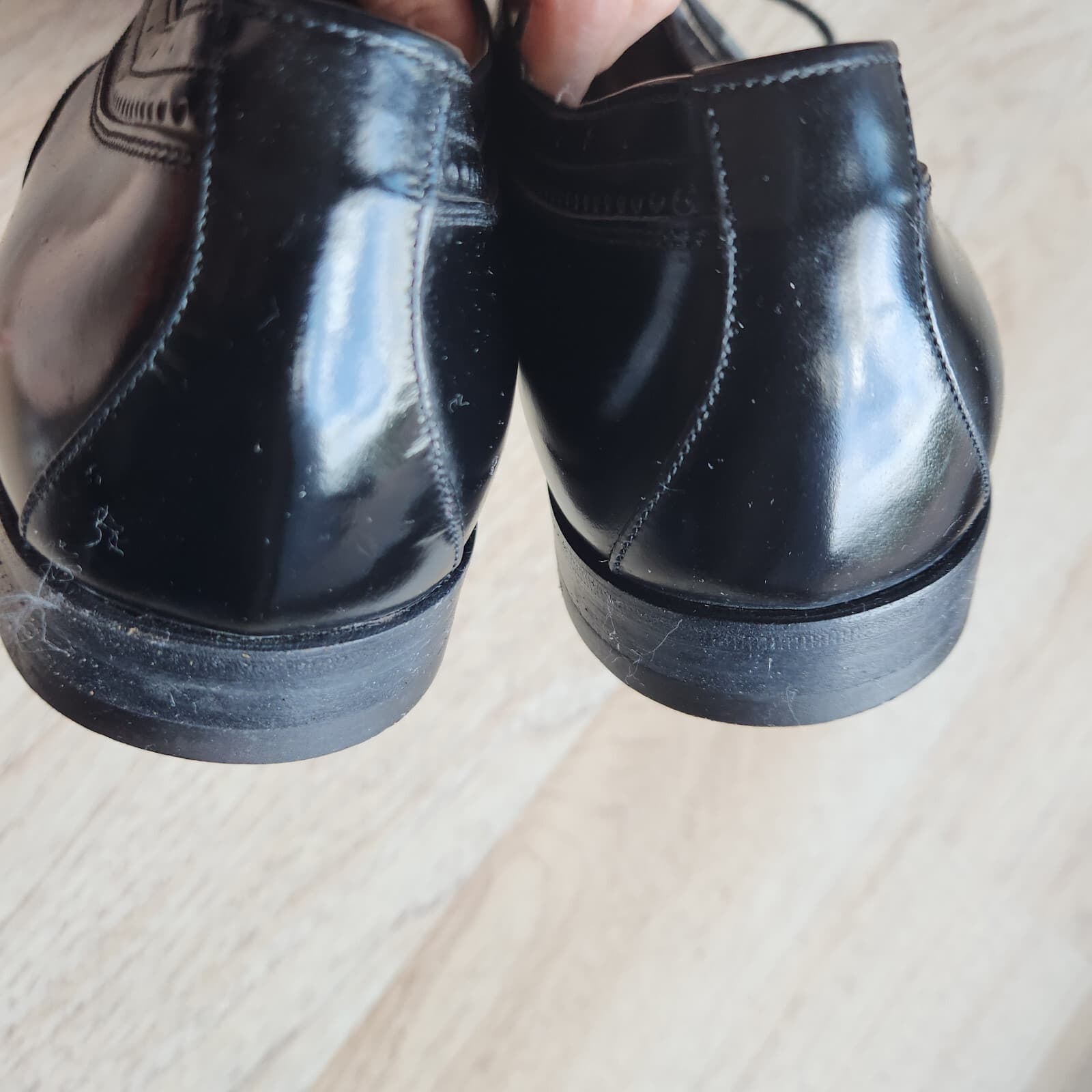 BALLY DUDMO Black Patent Leather Oxford Dress Shoes Men's US10B Made in Italy - Thumbnail 8