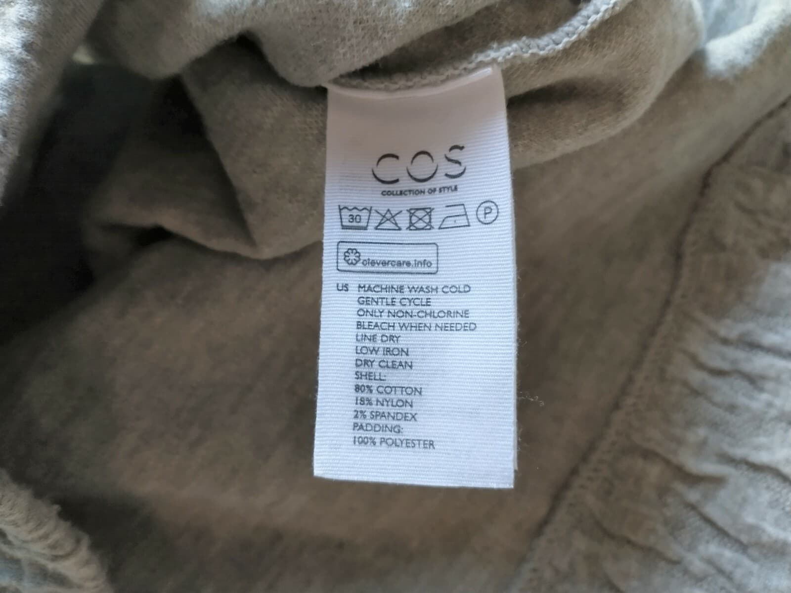 COS Cotton Blend Knit Shift Dress Pullover Short Sleeve Crew Neck Gray Sz.XS - Thumbnail 10