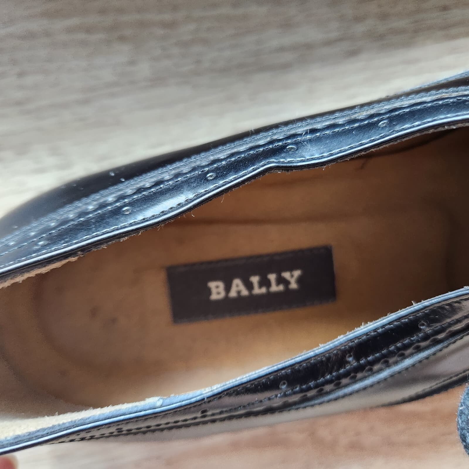 BALLY DUDMO Black Patent Leather Oxford Dress Shoes Men's US10B Made in Italy - Thumbnail 10