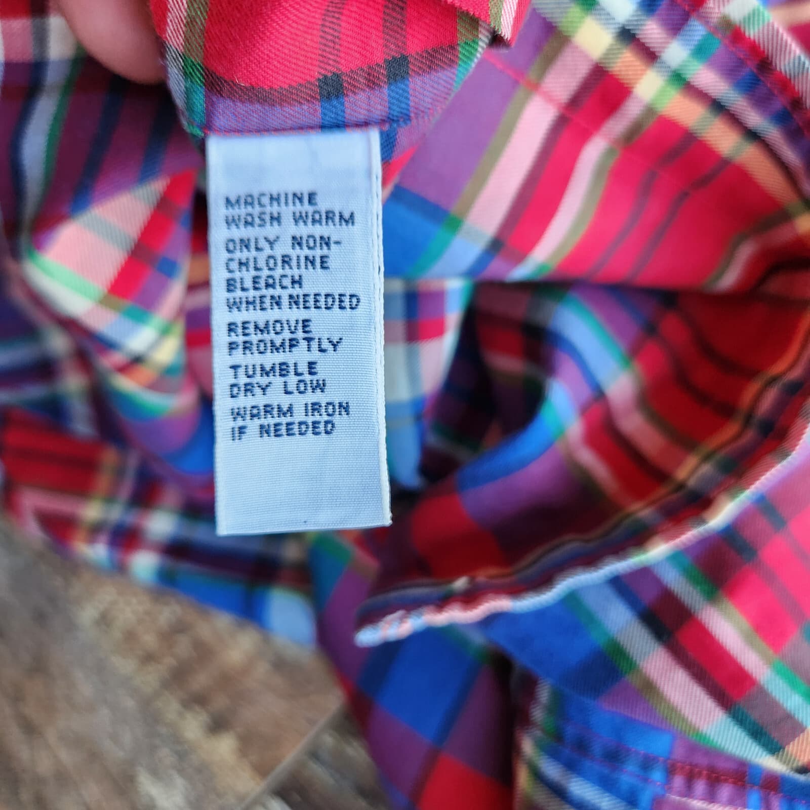 Vintage Ralph Lauren Plaid Classic Fit Button-Down Shirt Long Sleeve Red Men's L - Thumbnail 7