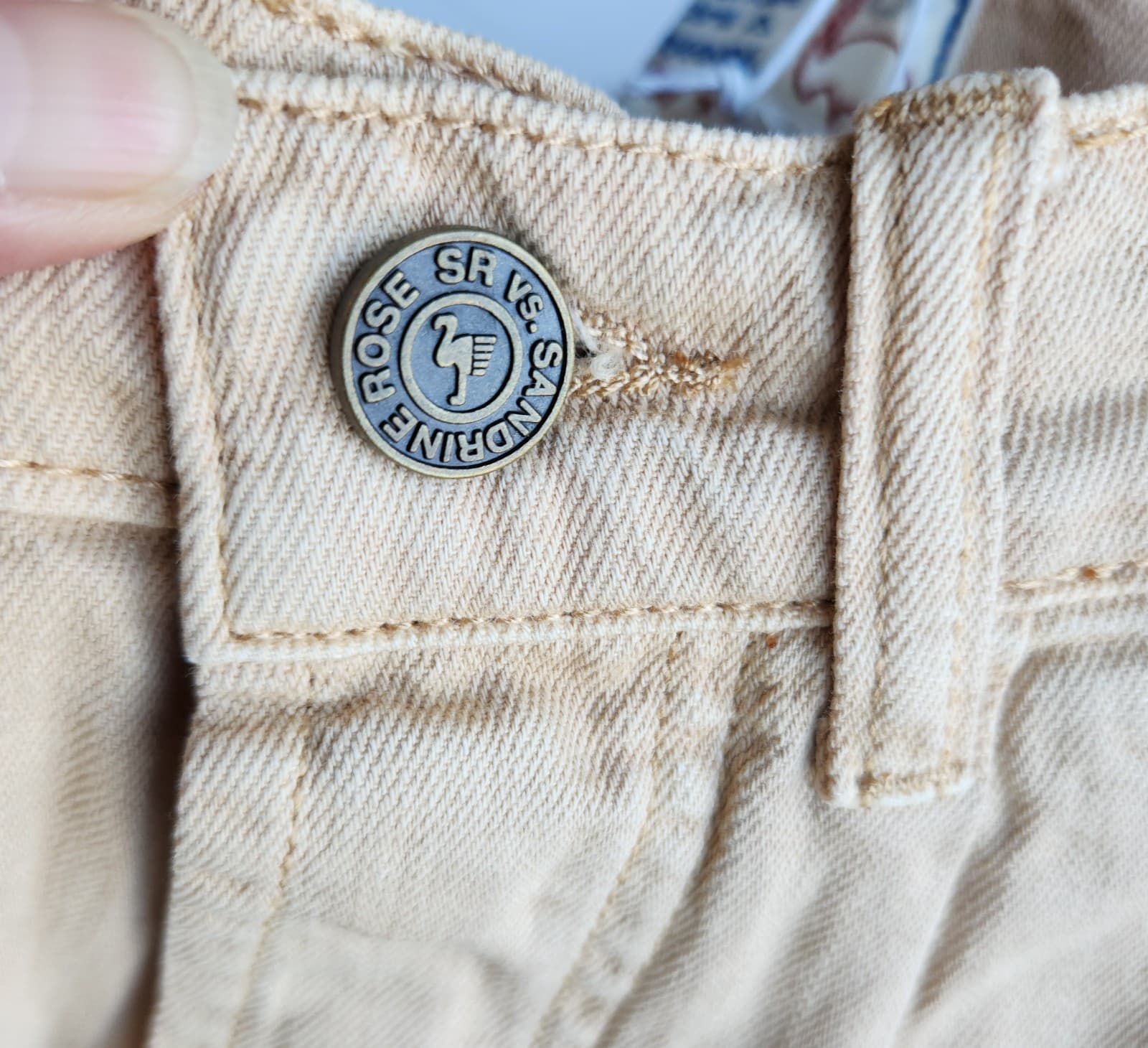 NWT Sandrine Rose The Fred Pleated Tapered Pants Buttonfly Beige Womens 25 R1016 - Thumbnail 6