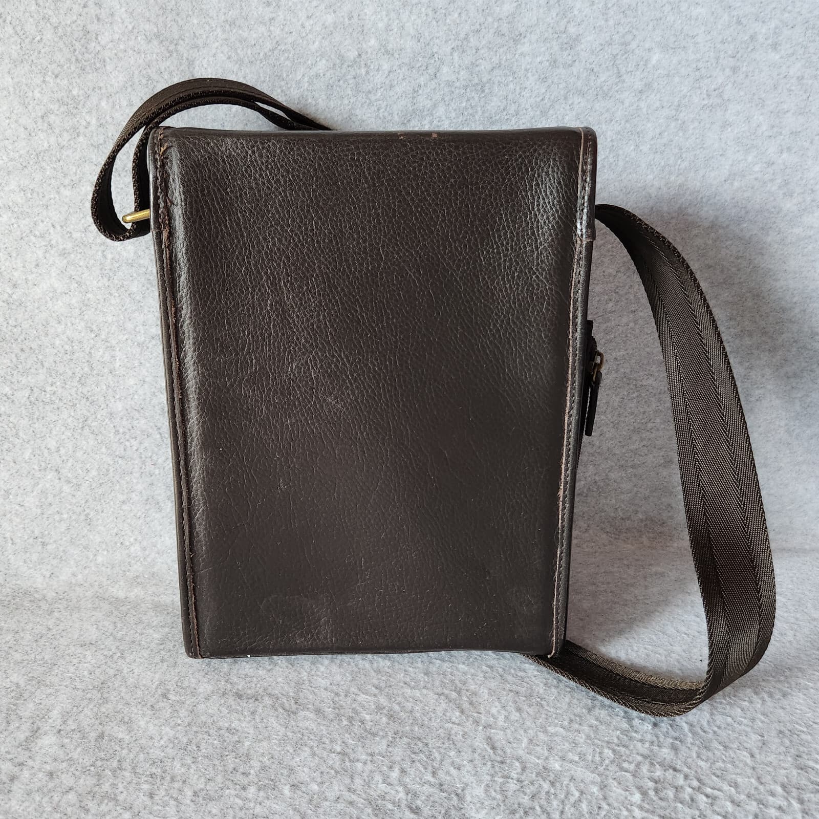 Vintage Rocky Mountaineer Brown Leather Satchel Cross Body Messenger Bag - Thumbnail 3