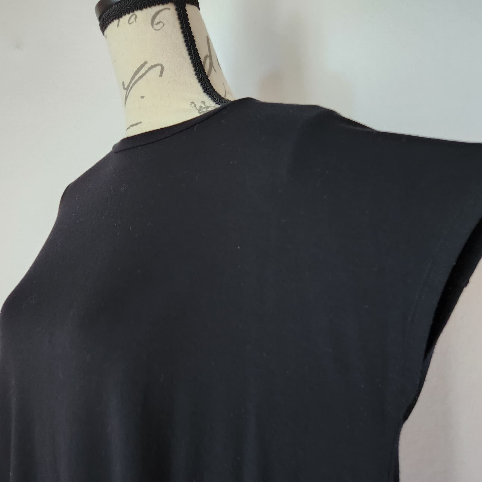 EILEEN FISHER Tunic T-Shirt Dress Boxy Viscose Jersey Cap-Sleeve Black Women's S - Thumbnail 3