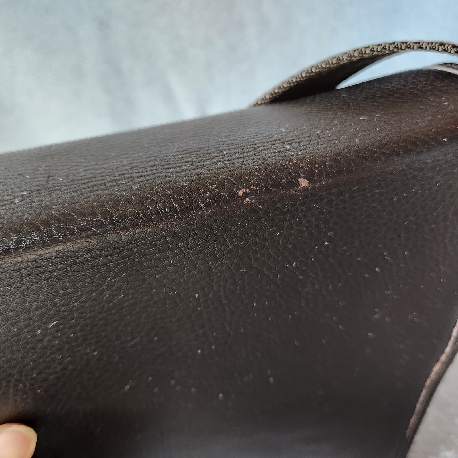 Vintage Rocky Mountaineer Brown Leather Satchel Cross Body Messenger Bag - Thumbnail 13