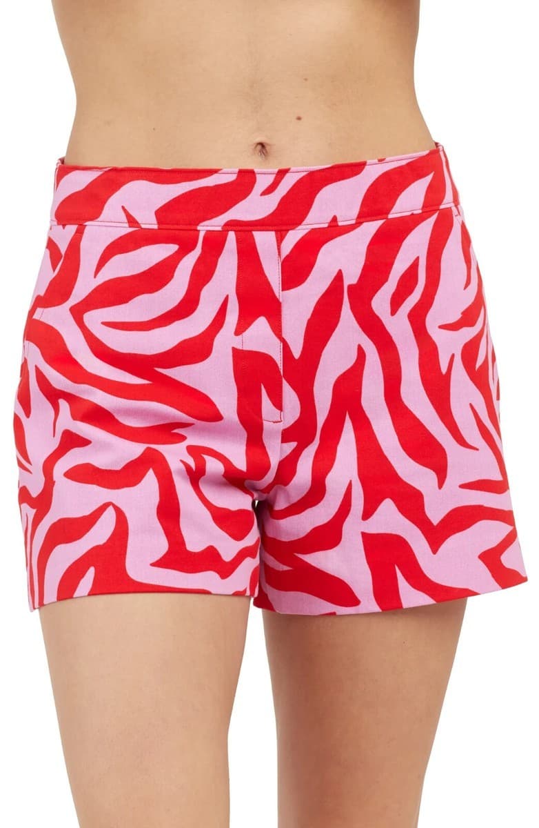 SPANX On The Go 3.5" Short Pullon Tummy Control Stretch Red Purple Zebra Sz.XL - Thumbnail 3