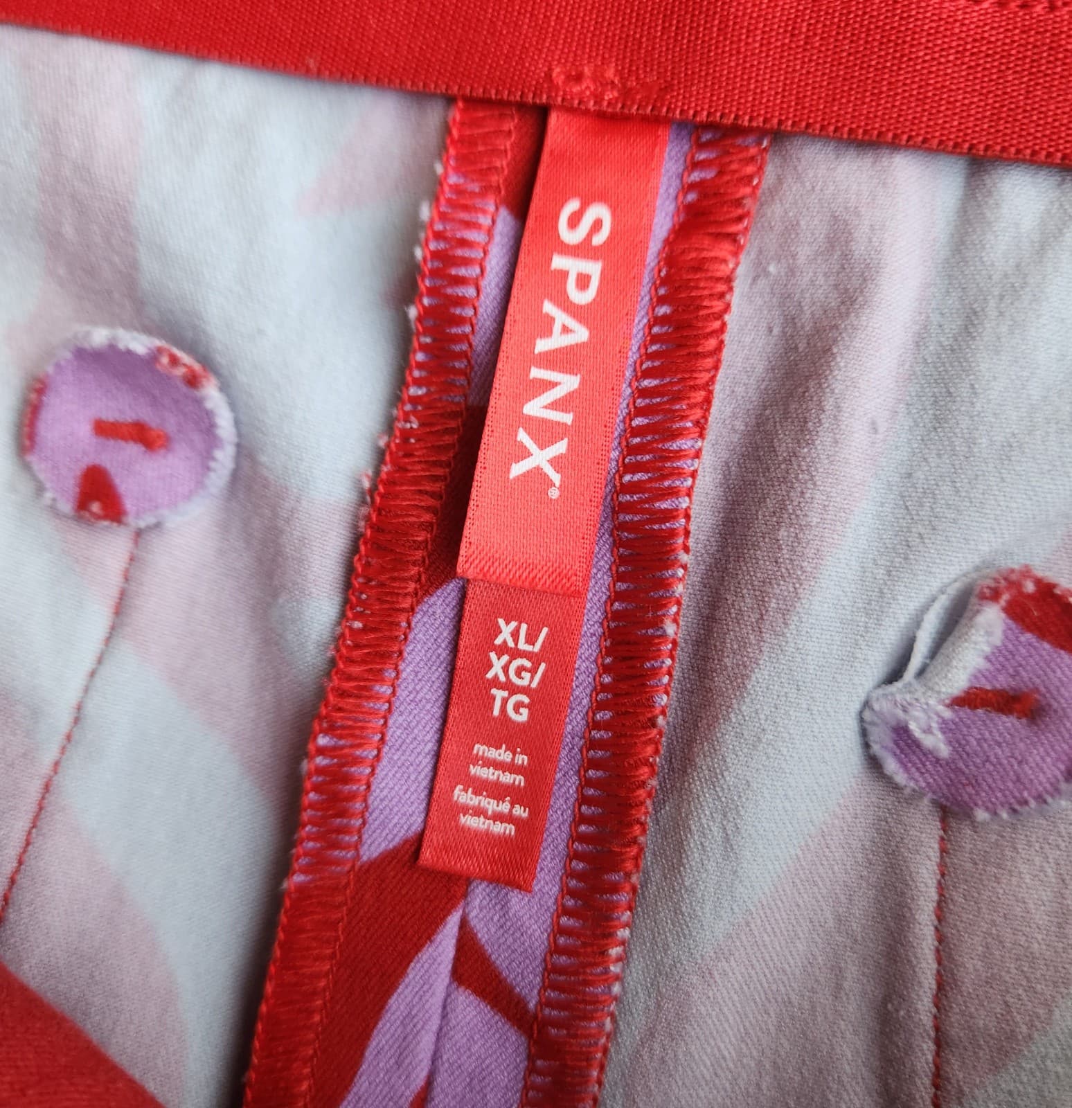 SPANX On The Go 3.5" Short Pullon Tummy Control Stretch Red Purple Zebra Sz.XL - Thumbnail 7
