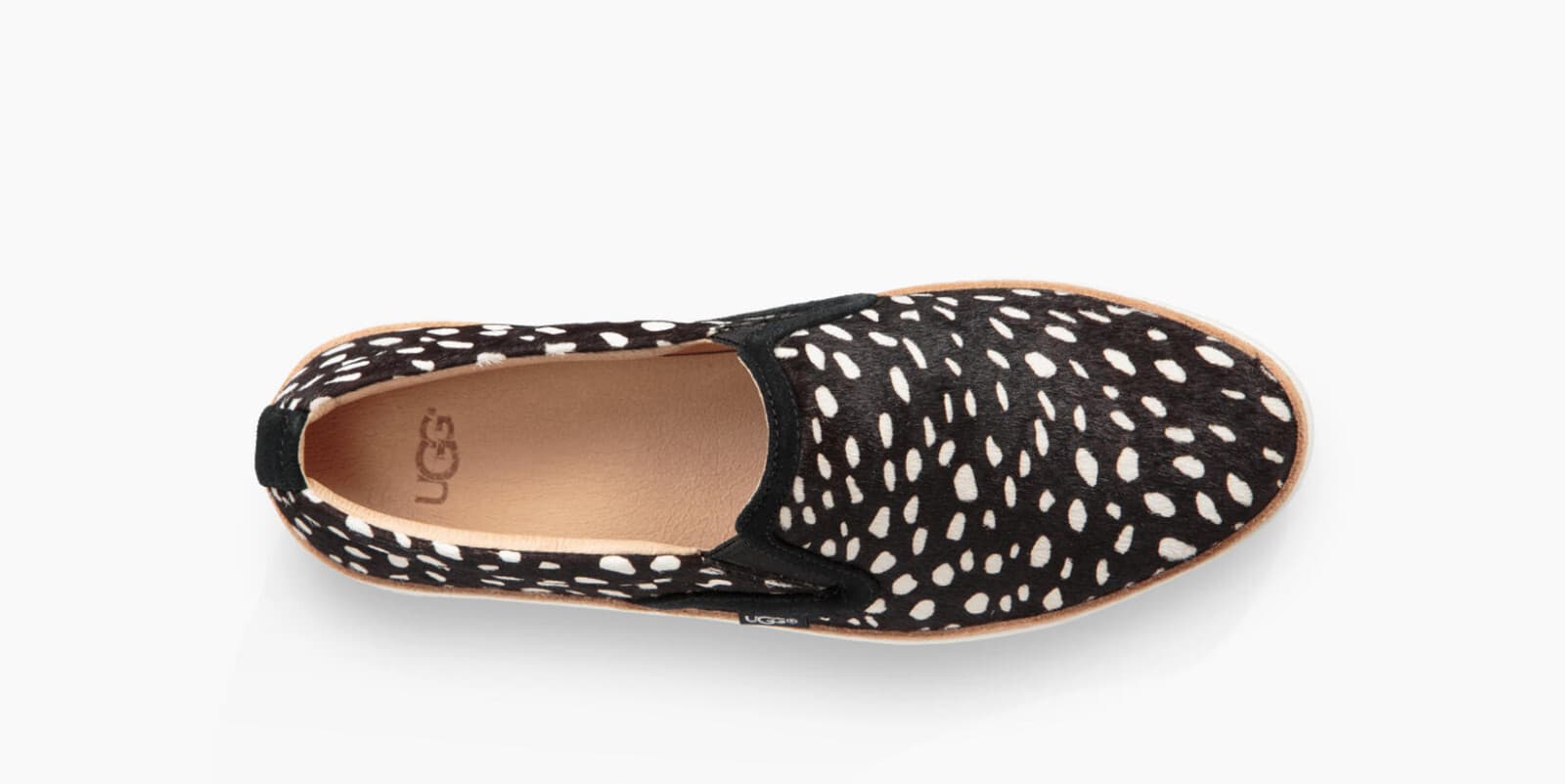 EUC UGG Australia Soleda Exotic Spotted Print Cow Hair Loafer Slip-On Black US6 - Thumbnail 3