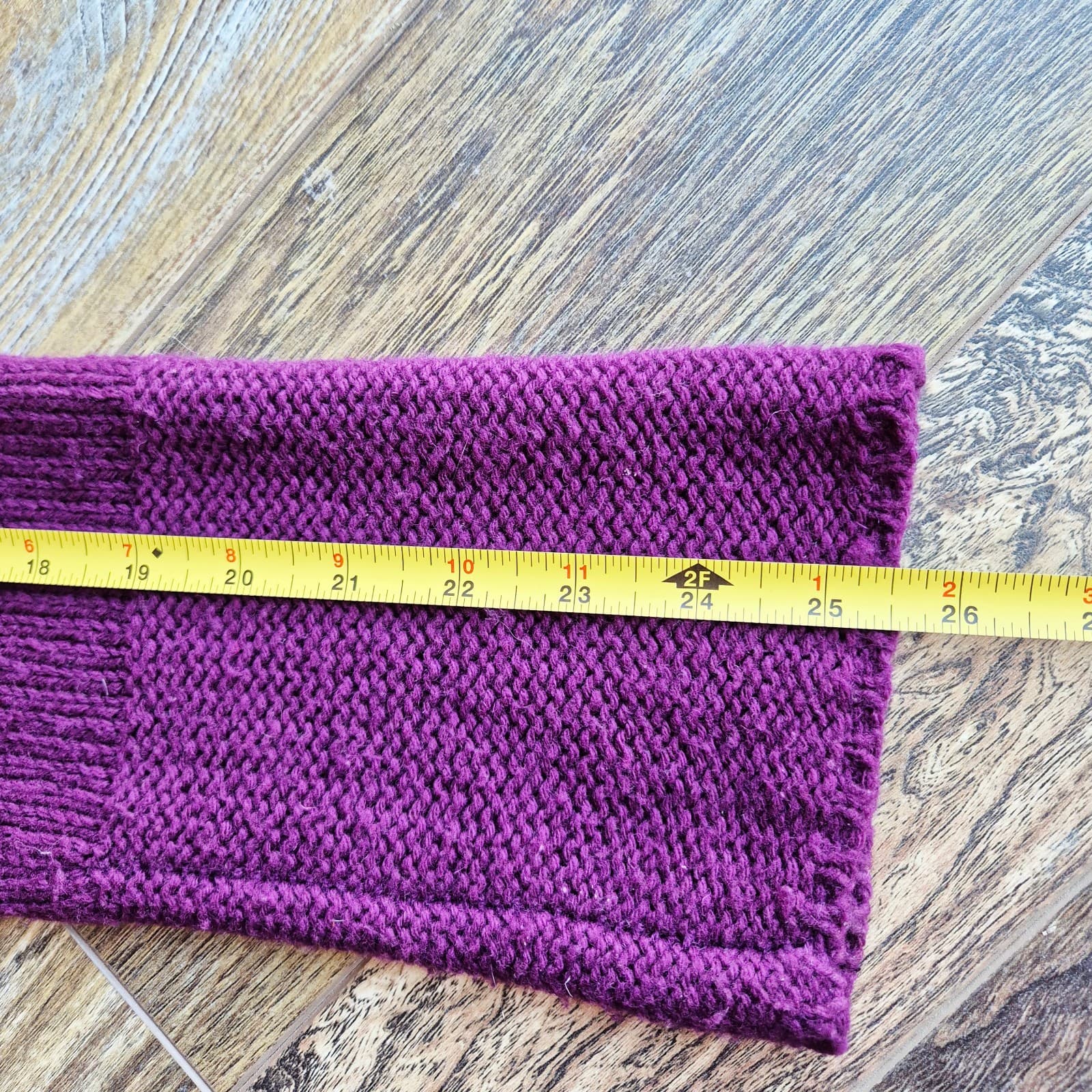 Sparrow Wool Blend Tie-Waist Shawl Neck Cardigan Pocket Purple Women's S - Thumbnail 9